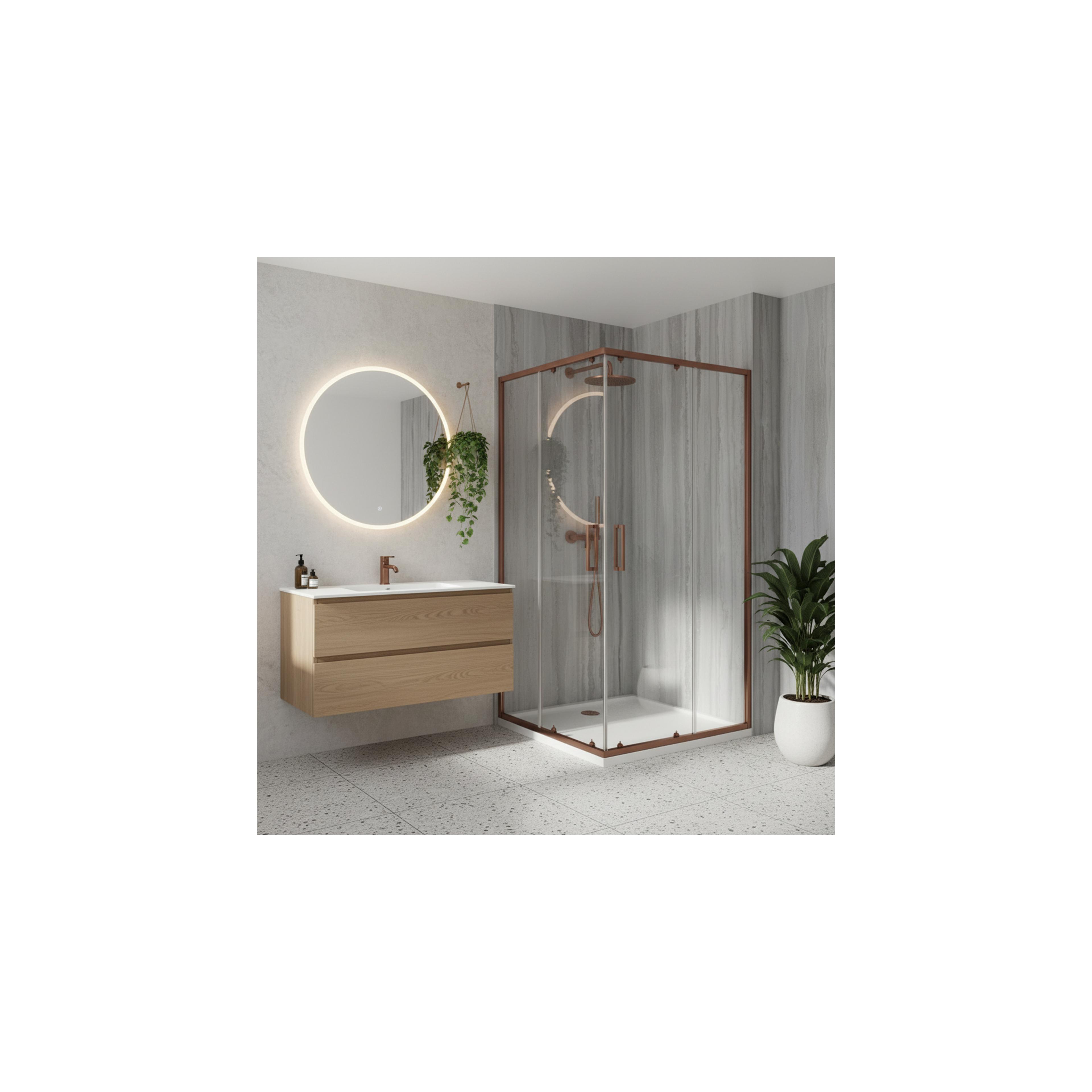 Cabine de douche Rea City 80x100  Brush Copper