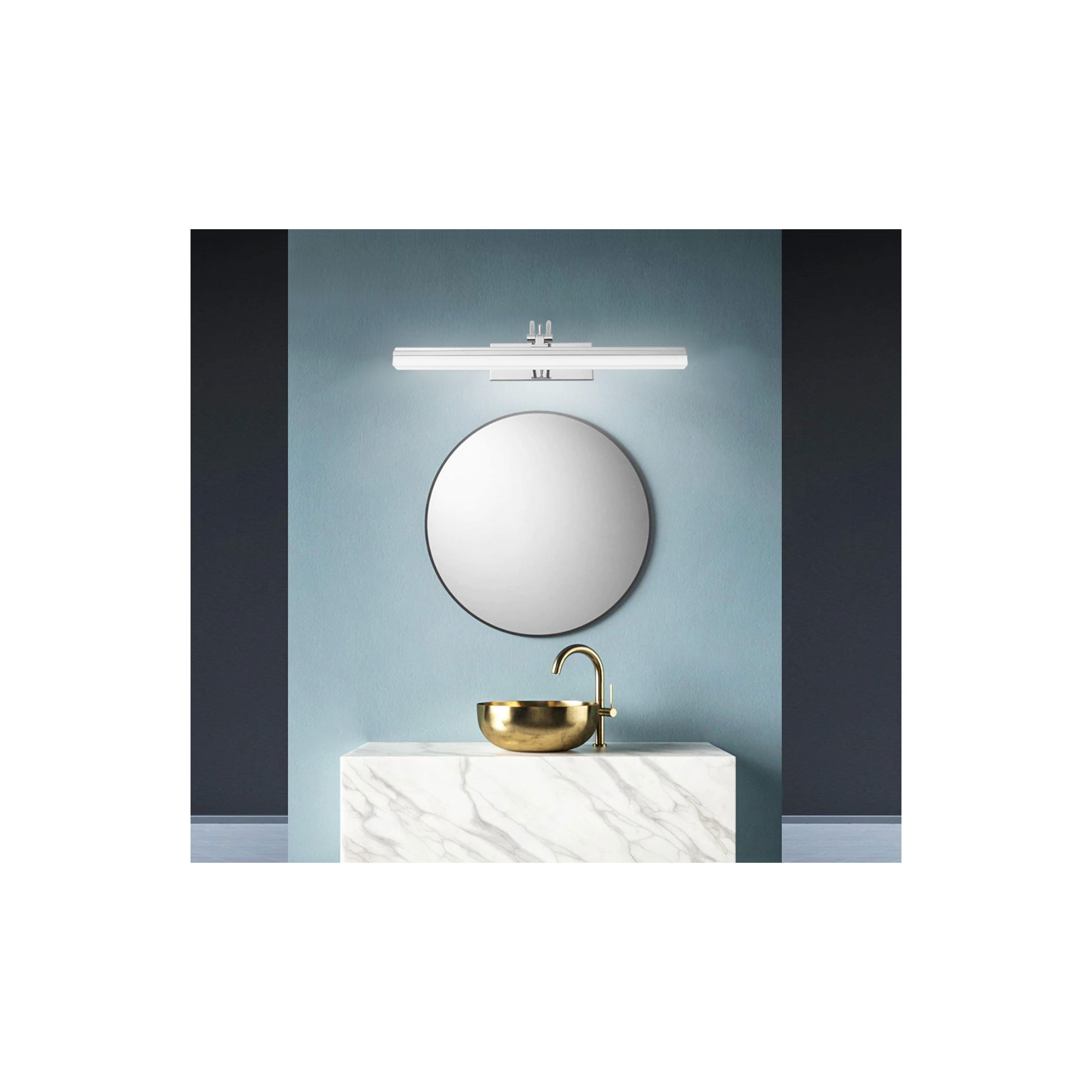LED VANNAS ISTABAS SIENAS LAMPA VIRS SPOGUĻA 9W 40CM APP372-1W HROMS