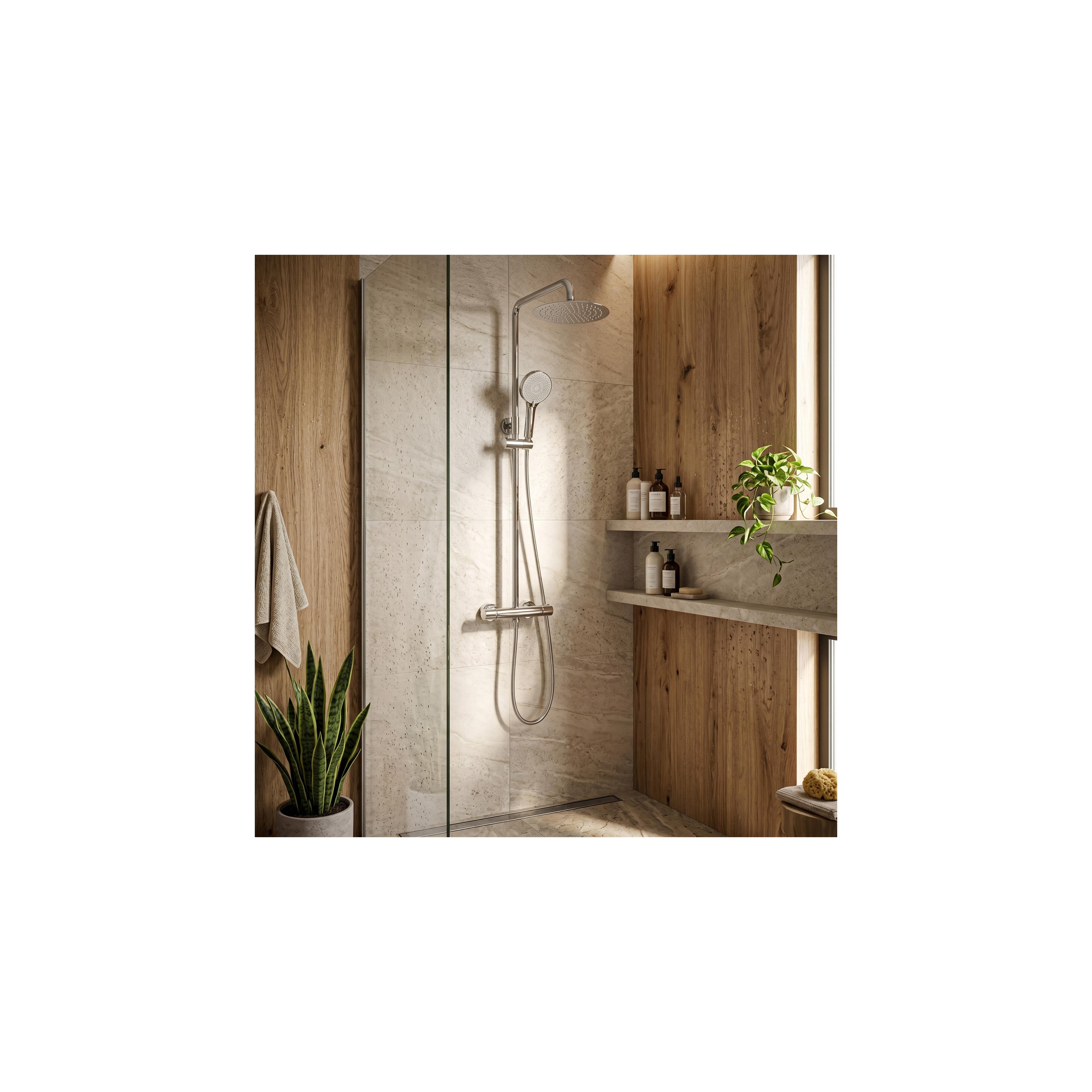Shower set without spout with thermostat Rea Lungo Chrome