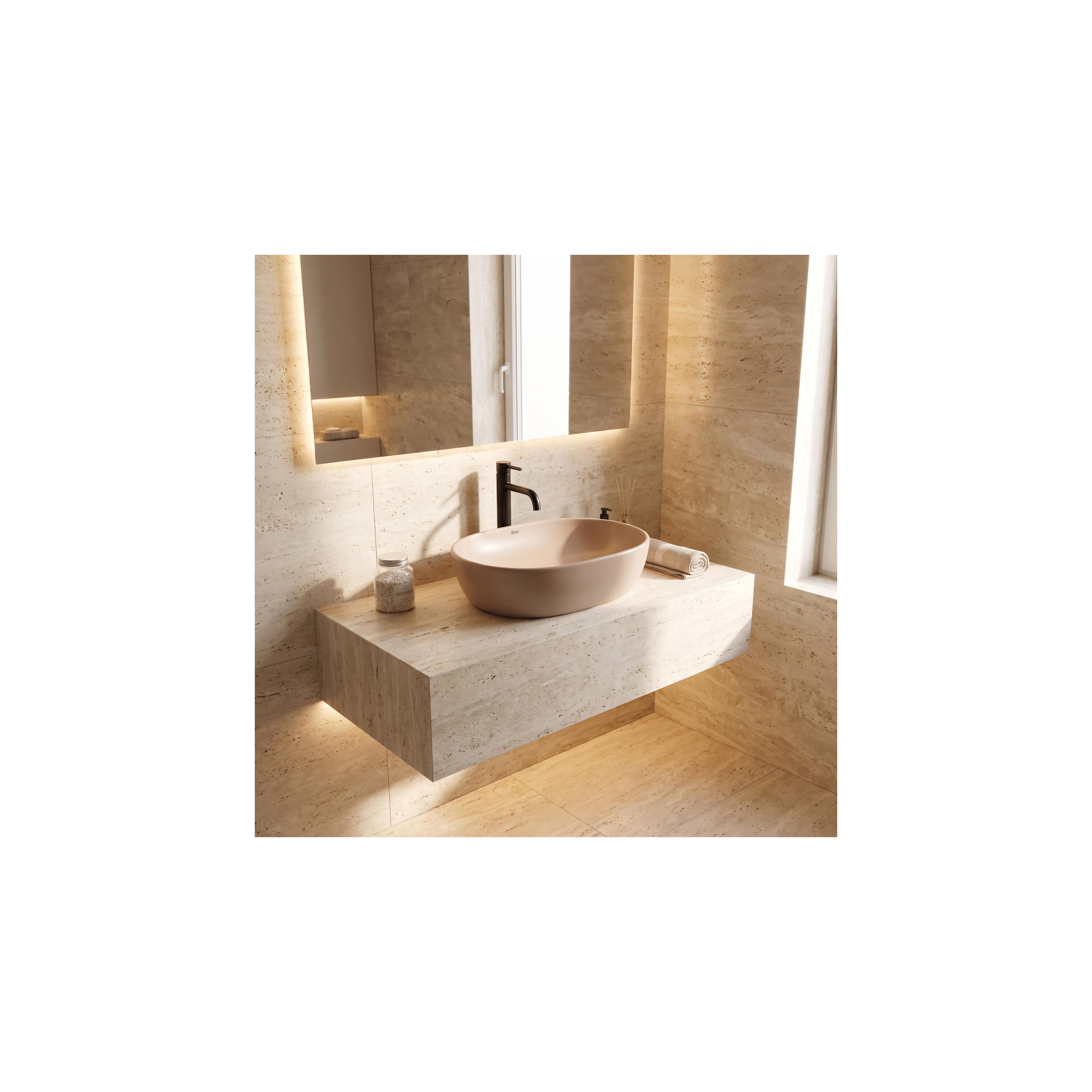 Lavabo à Poser Rea Focus Taupe