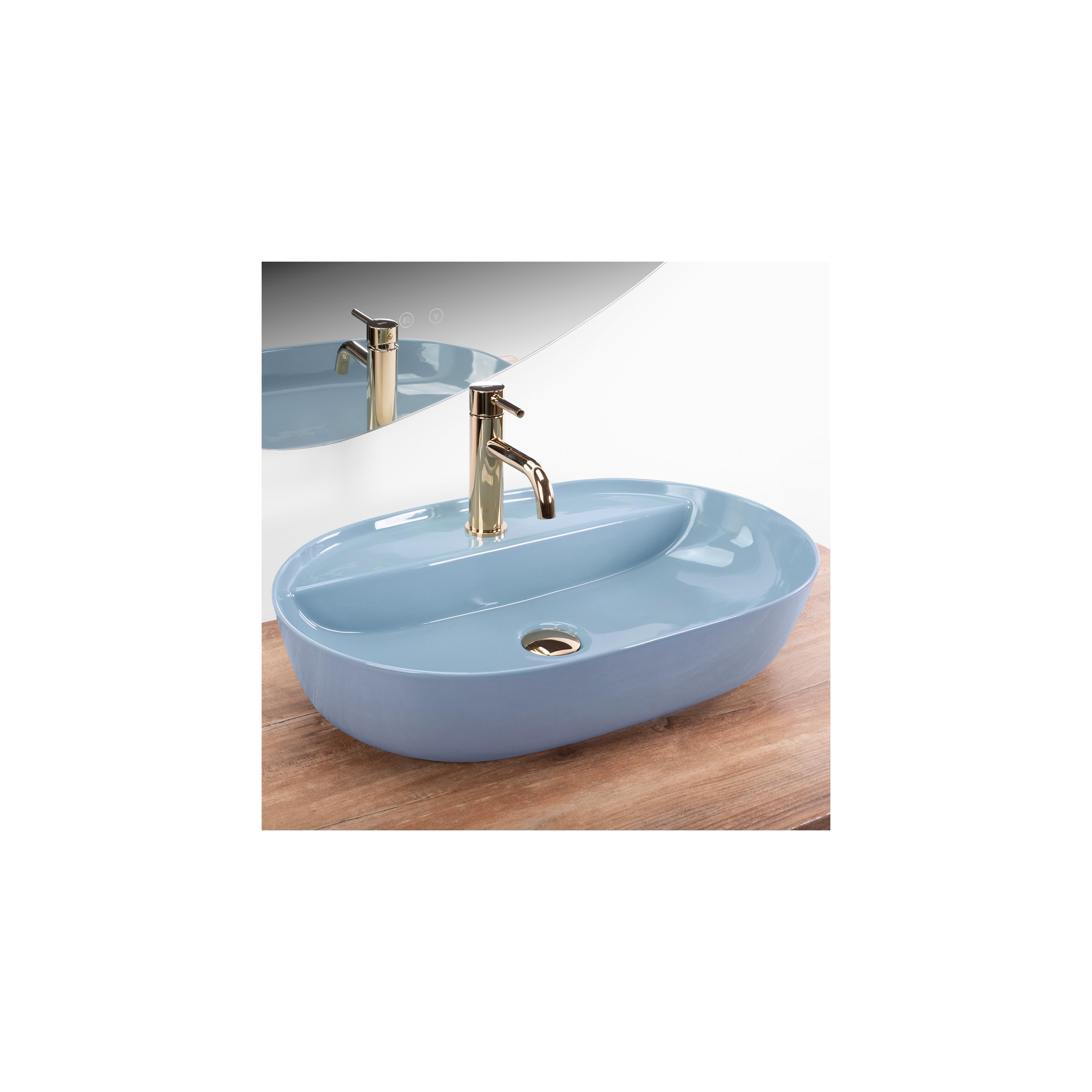 Umywalka REA Aura 61 L.Blue Shiny