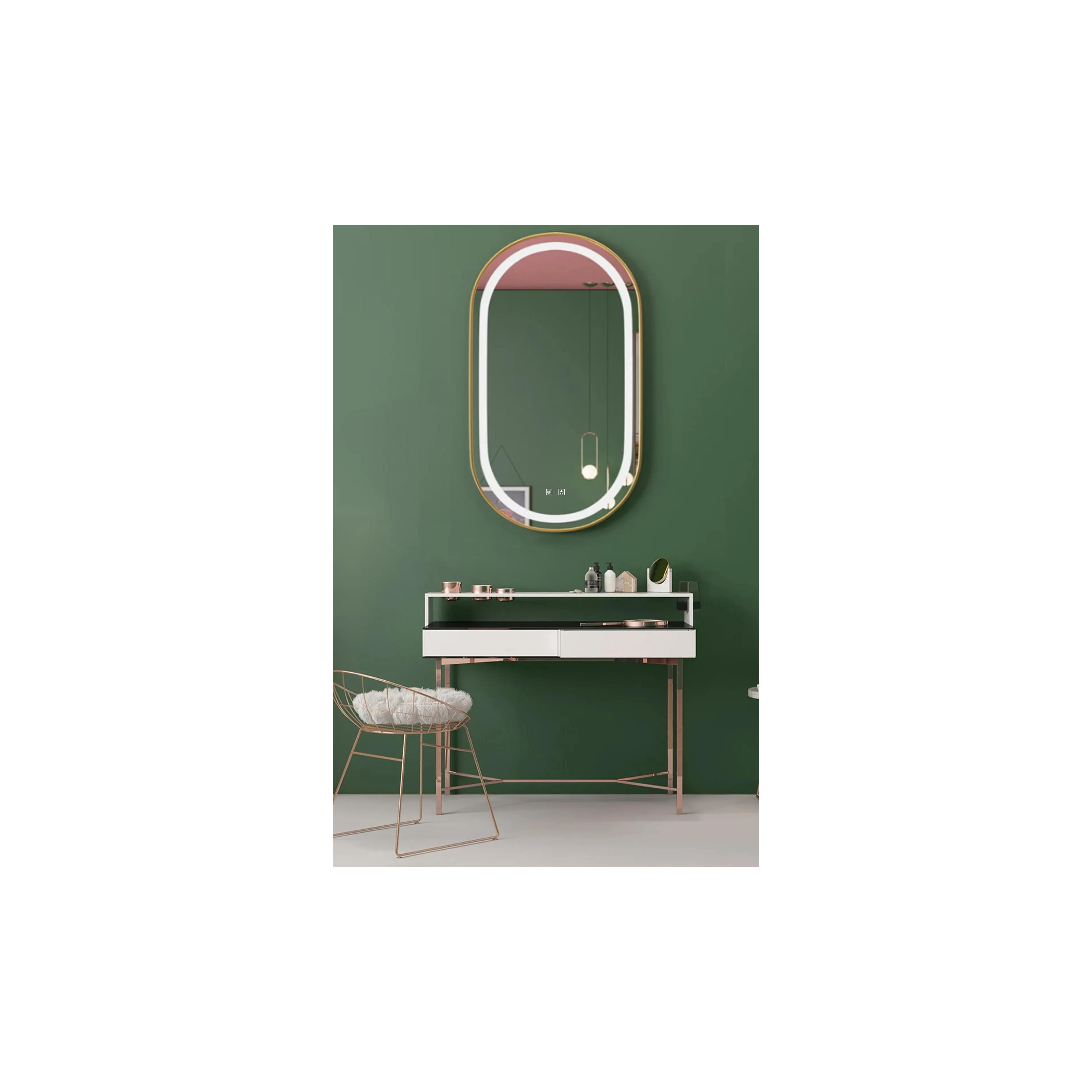 Зеркало LED OLL 60x90 cm Brush Gold