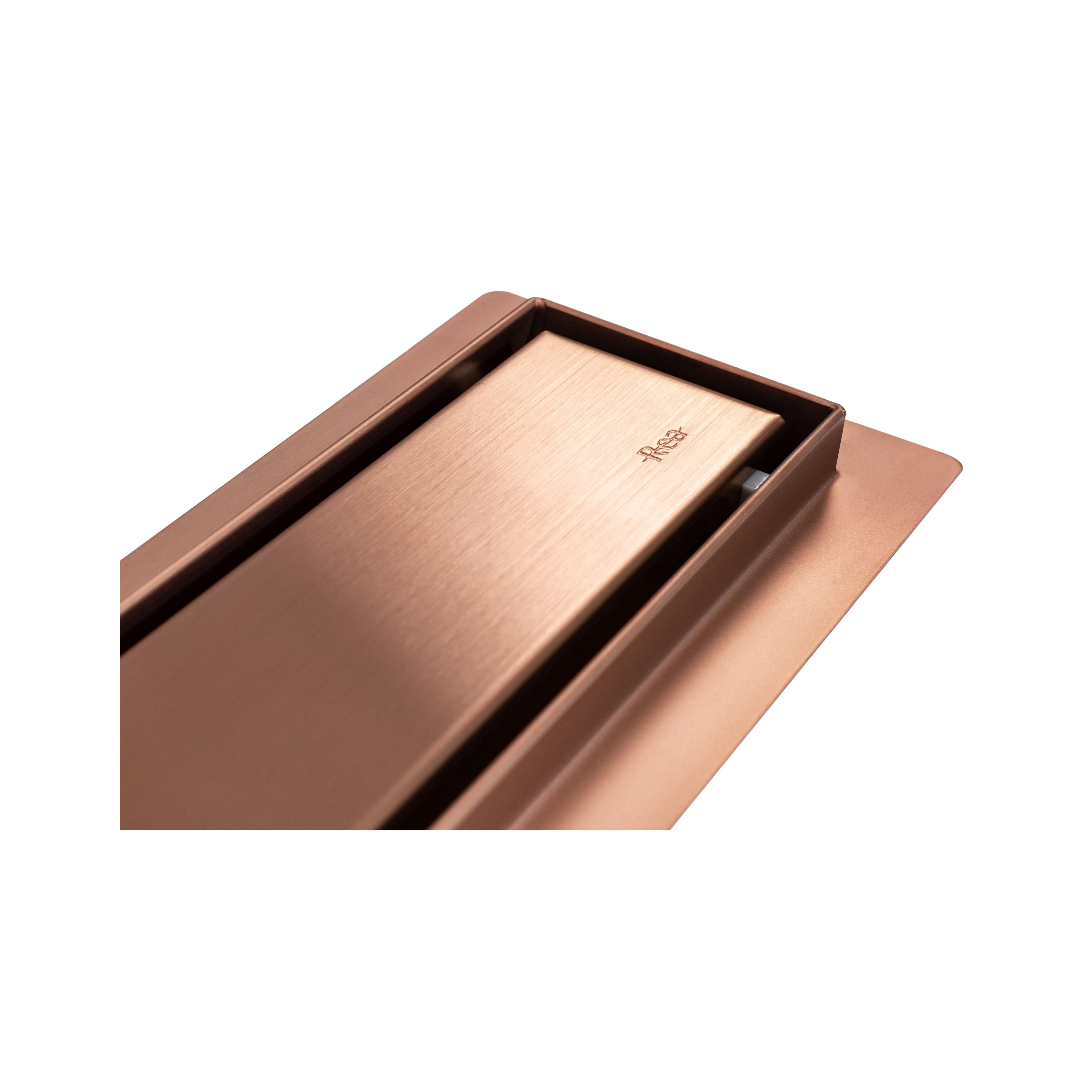 Linear drain Rea Pure Neo brushed copper 80