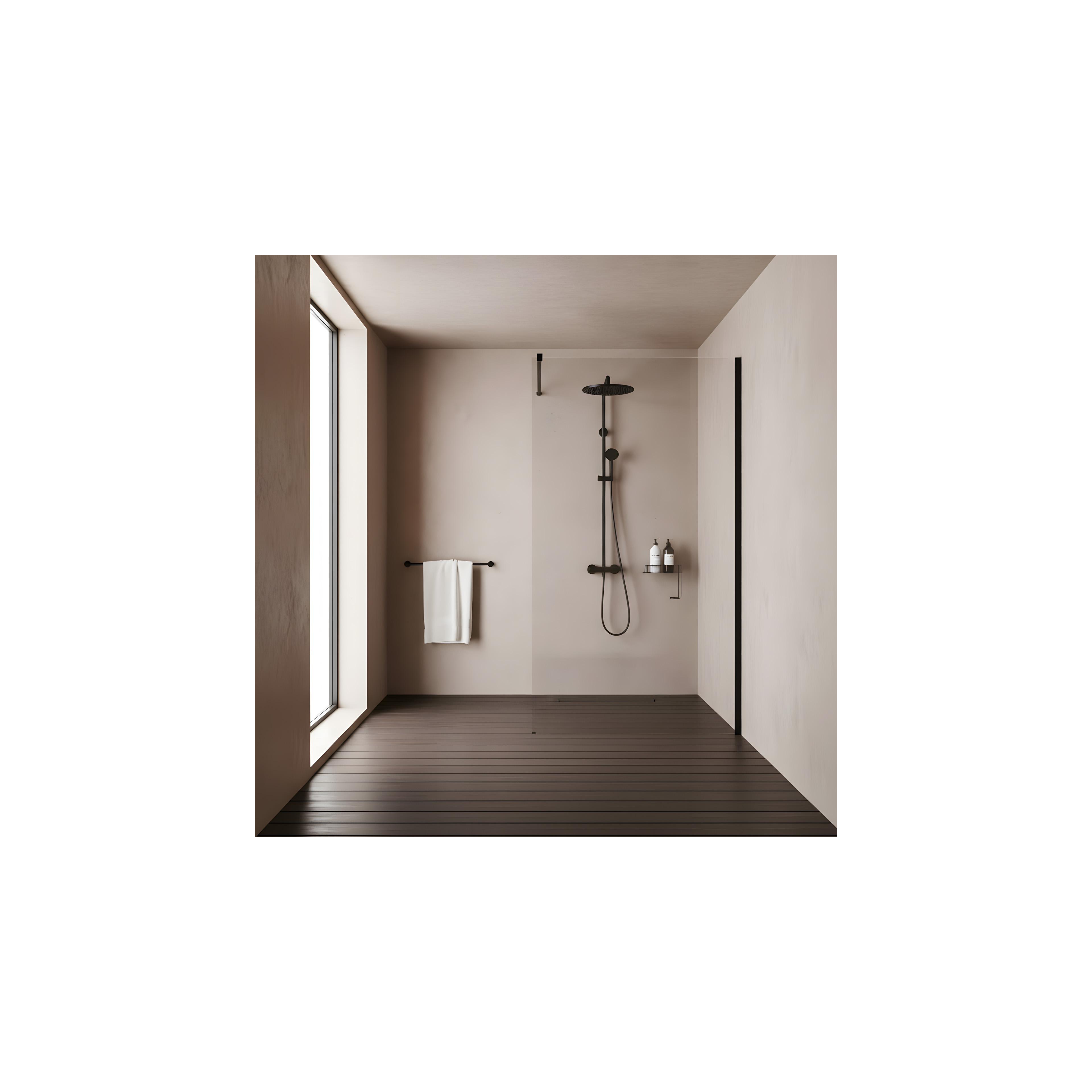 Kabina prysznicowa Walk-In Rea Flexi Transparent / Black 90