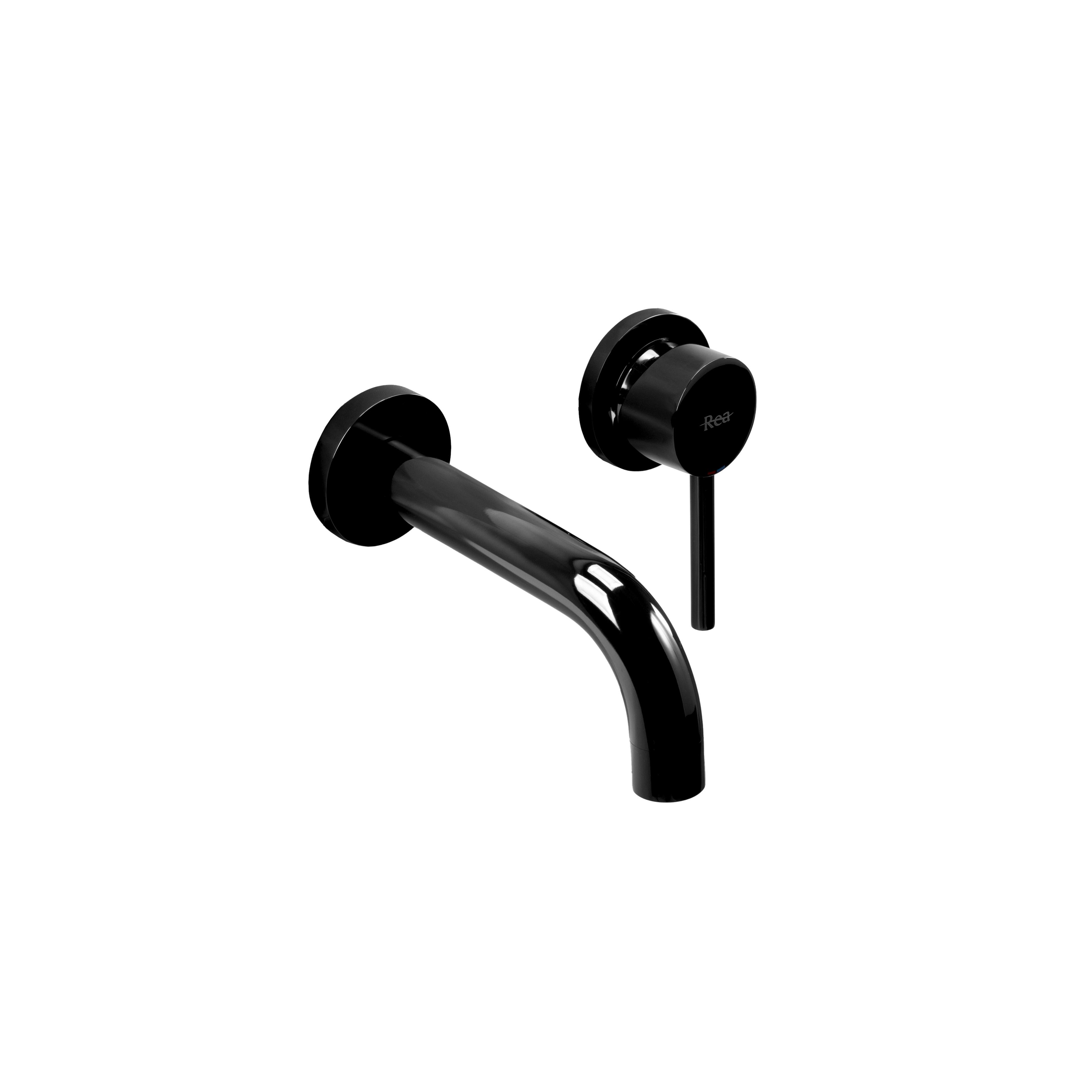 Potinkinis praustuvo maišytuvas Rea Lungo Black Metallic + dėžutė