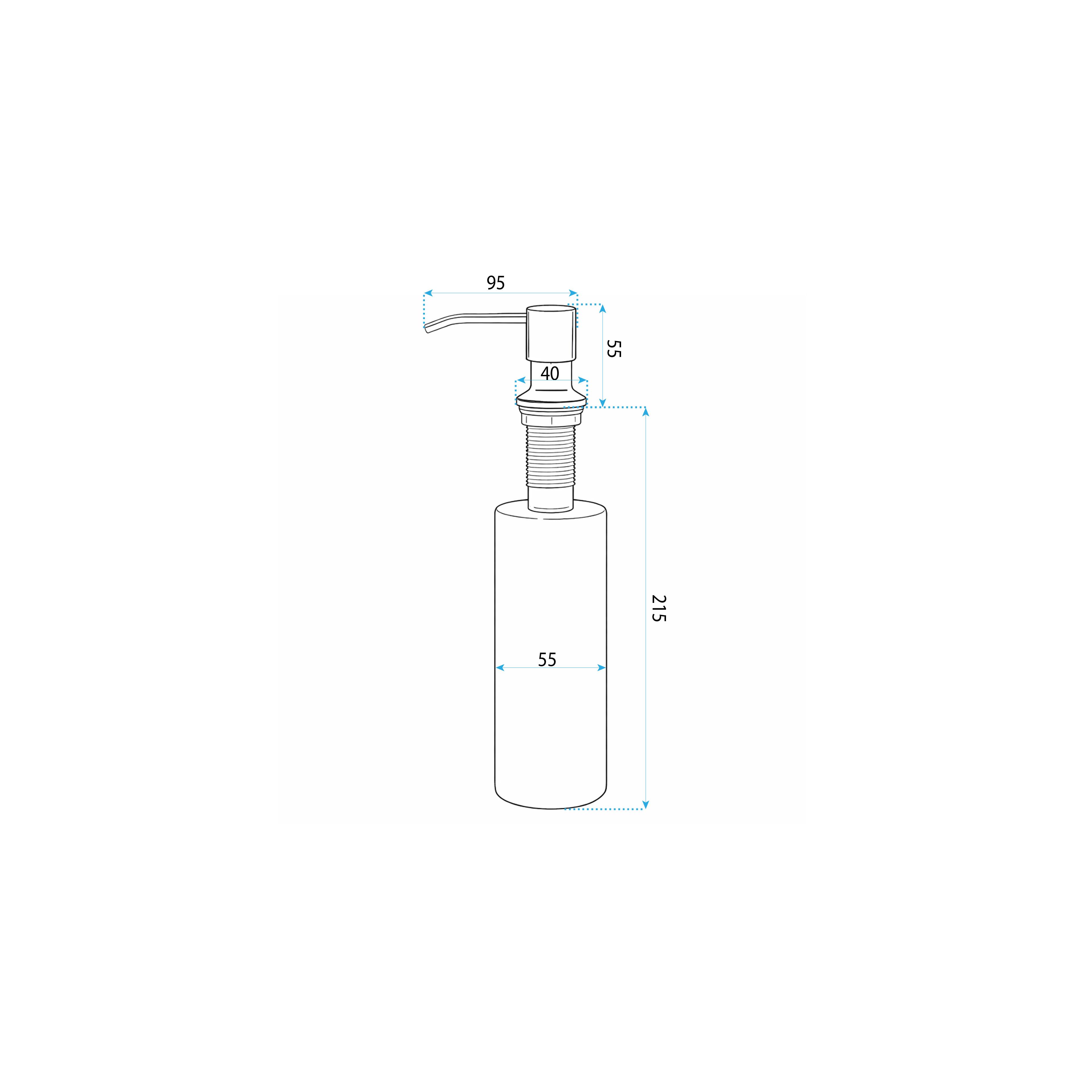 Detergent dispenser for sinks Rea LON Brush Gold