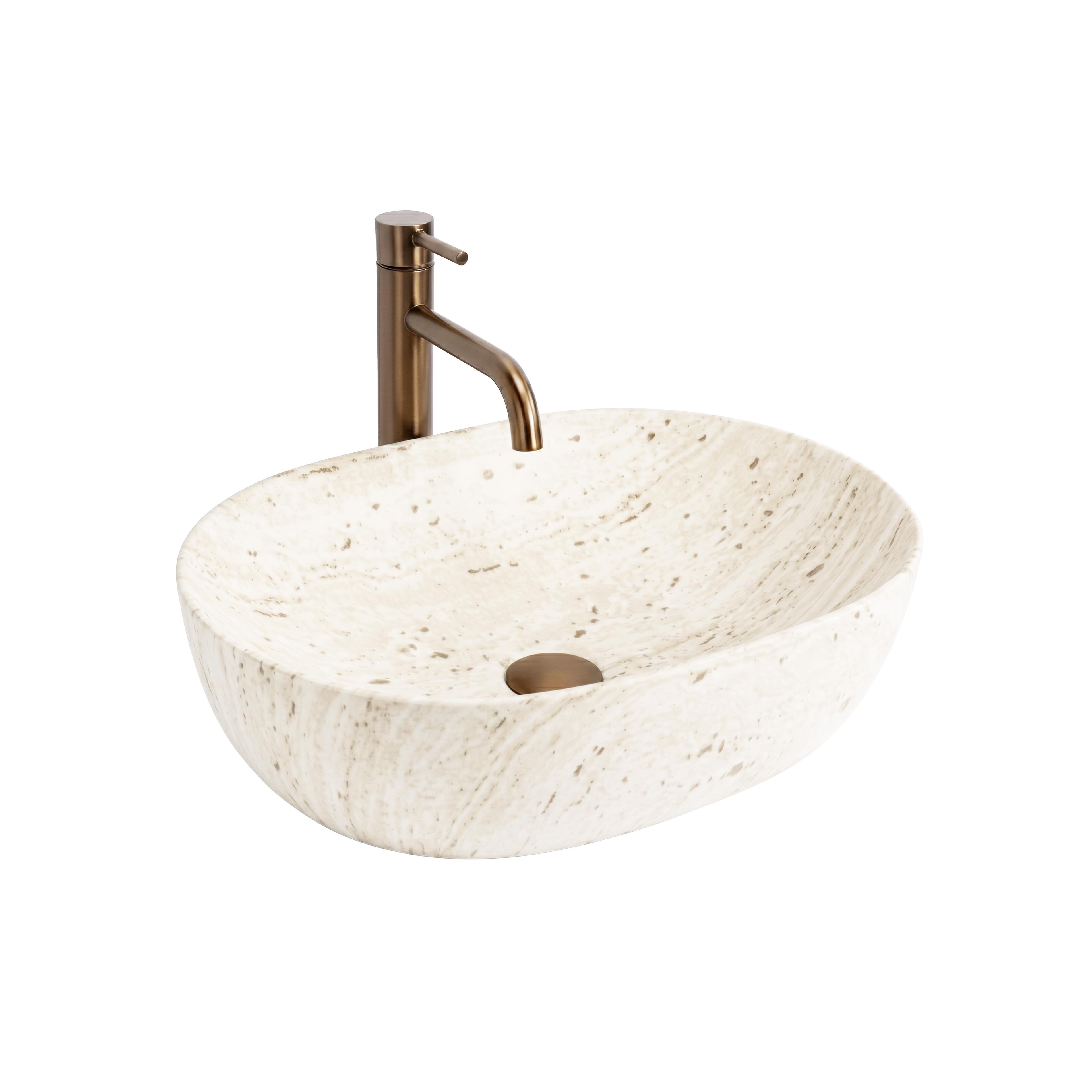 Vasque à poser Rea Amelia Travertine Classic 48