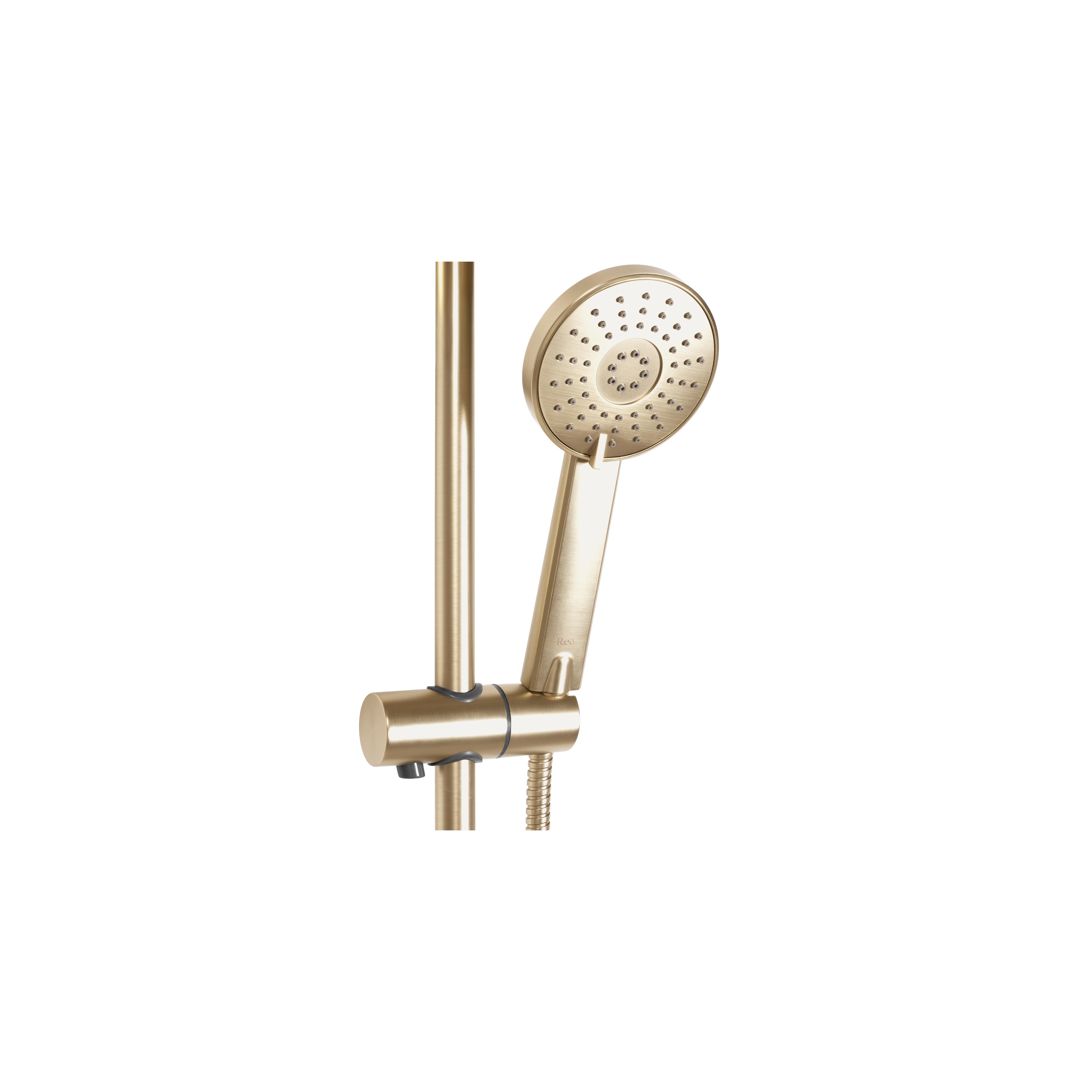 Conjunto de ducha con termostato REA Bliss brush gold