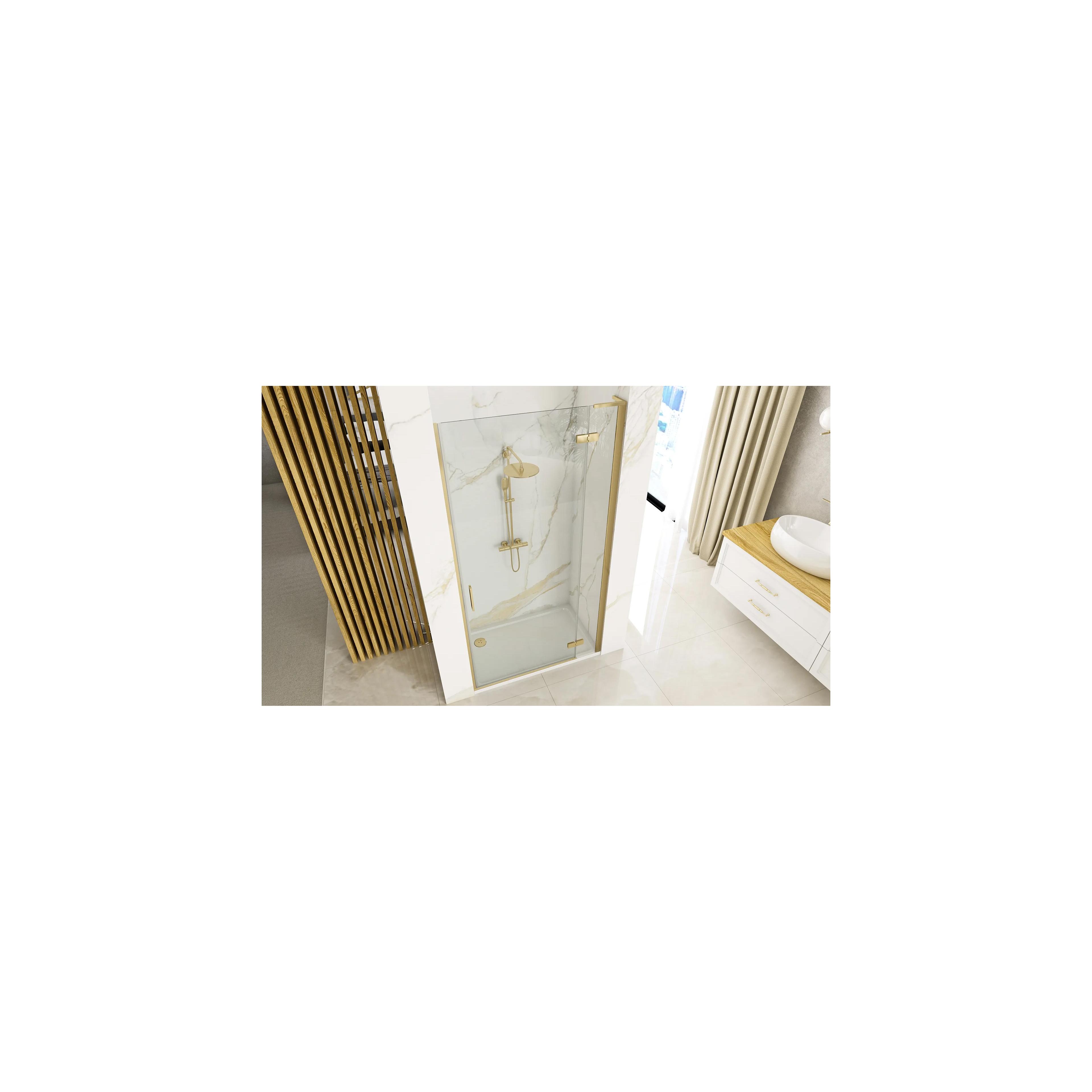 Porte de douche Rea Hugo 80 Gold Brush + profilé