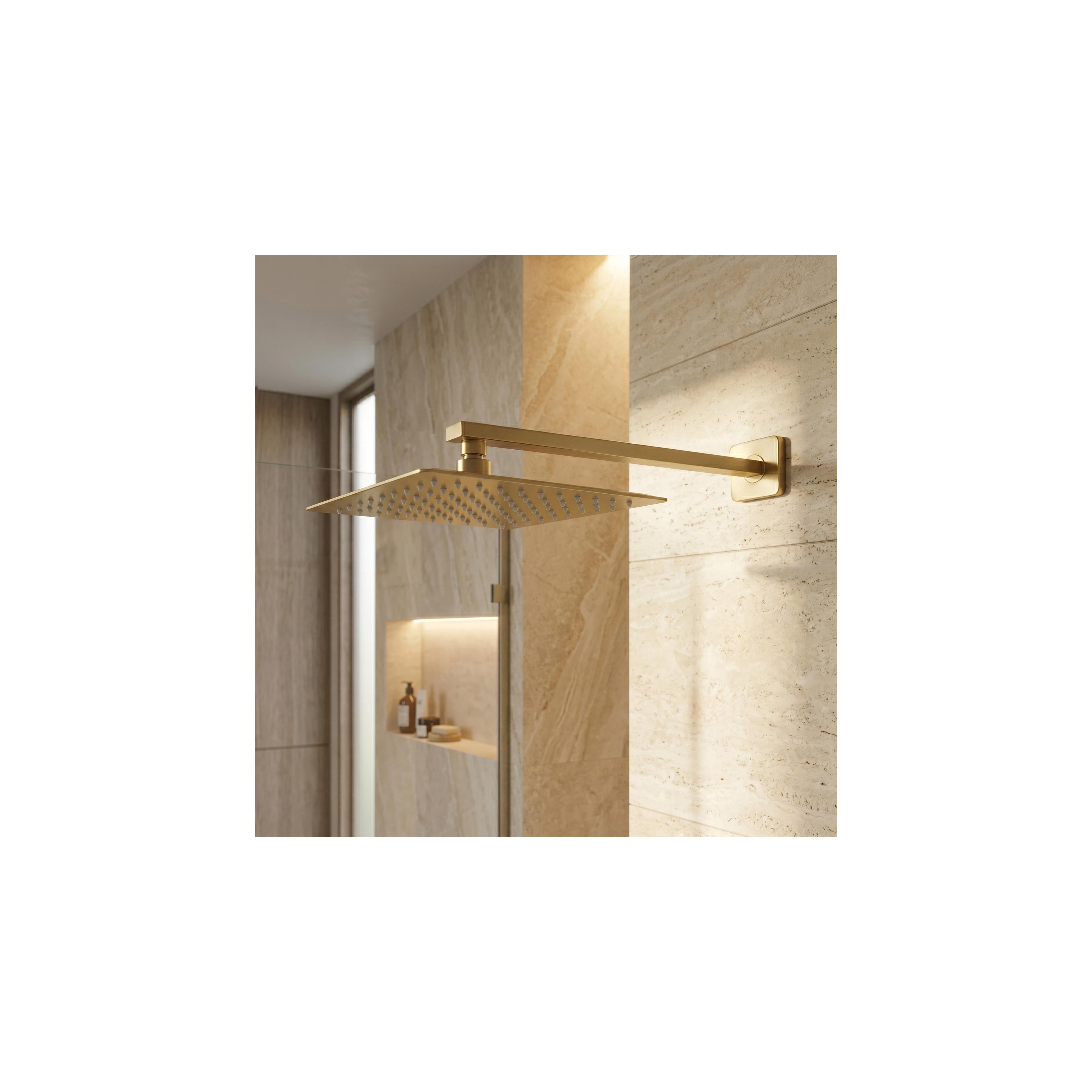 Кронштейн для душу квадратний REA JS-9022BG 40cm Brush Gold