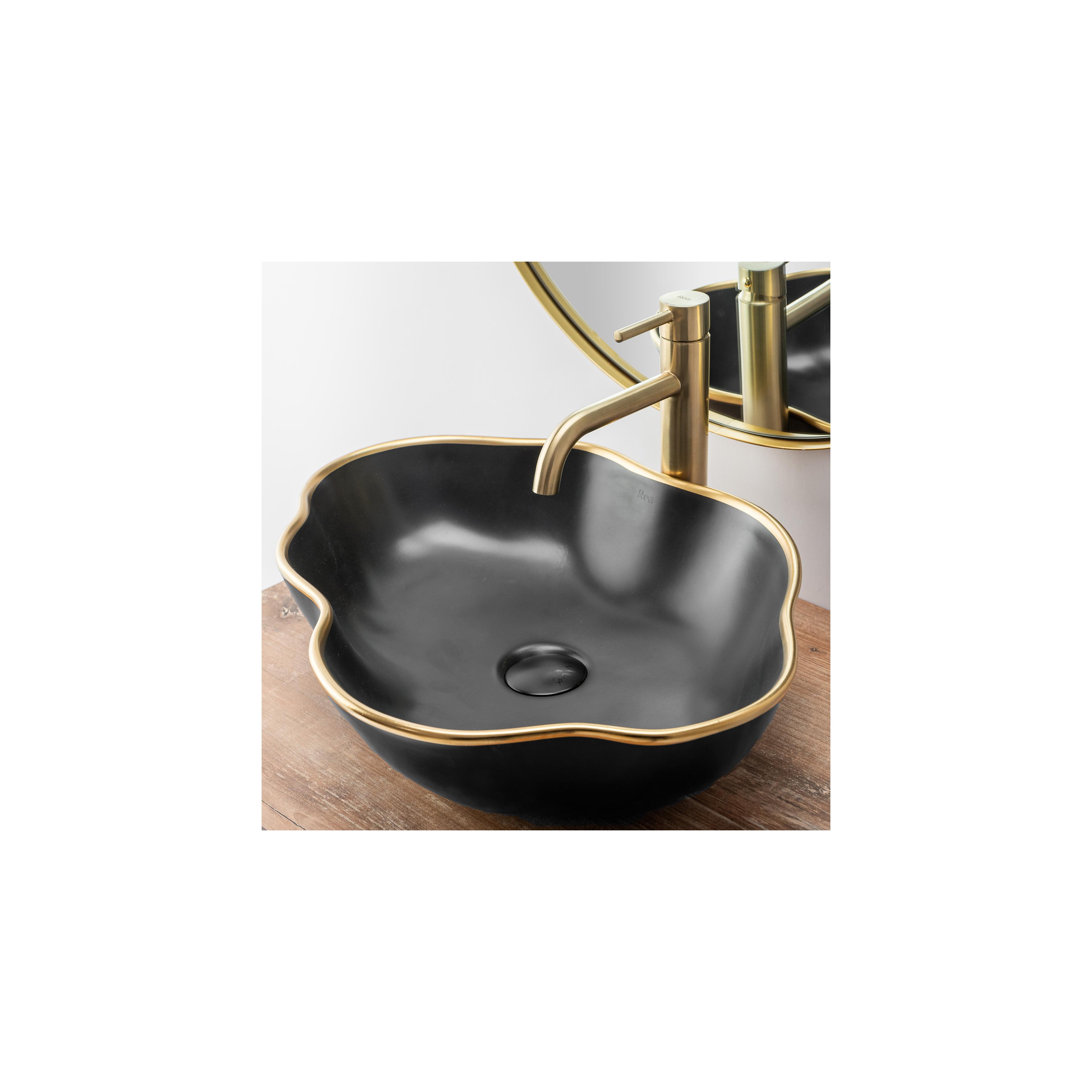 Grifo de LAVABO Rea Lungo Brushed Gold High