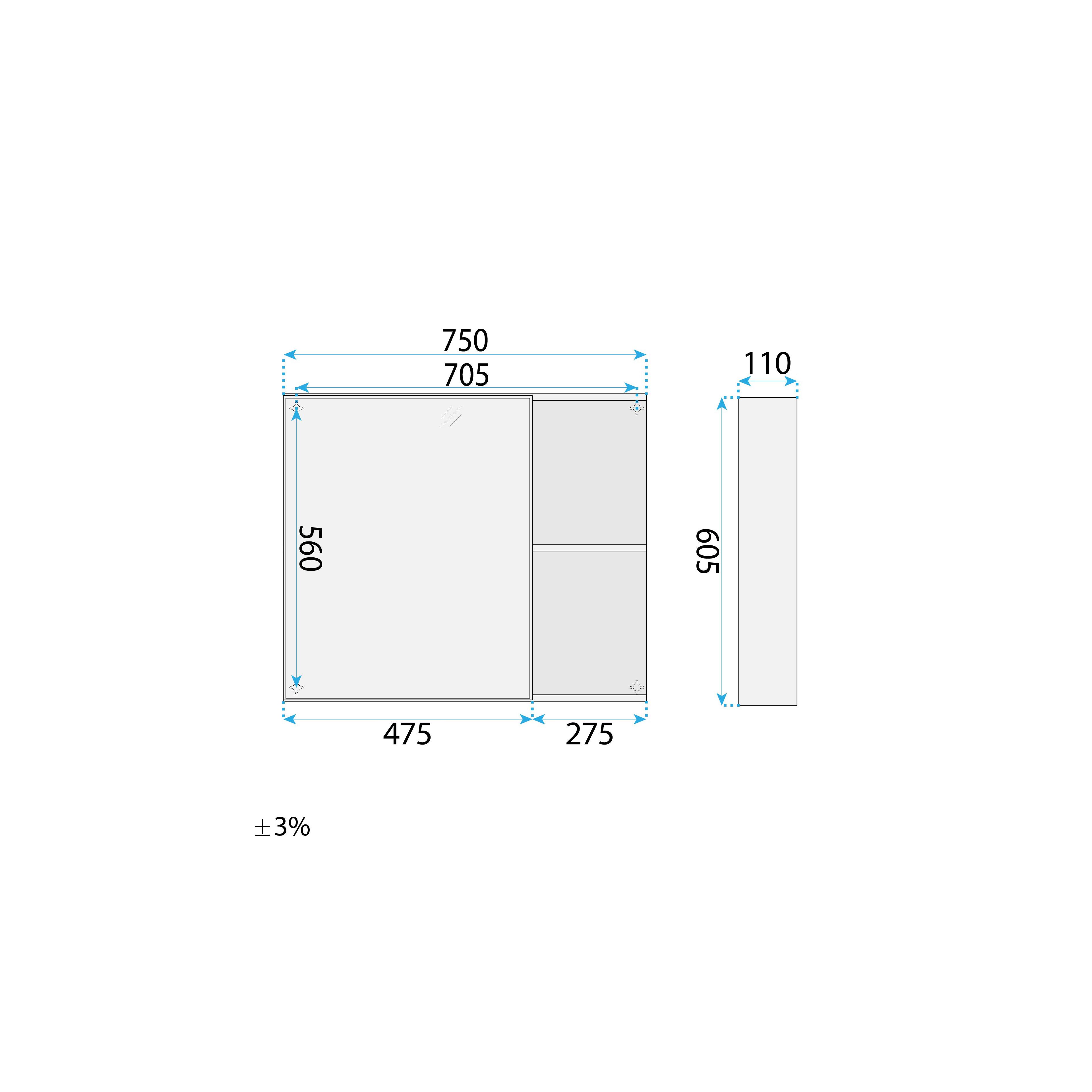 Badkamermeubelset met wastafel Gama T25023 BXM 80CM