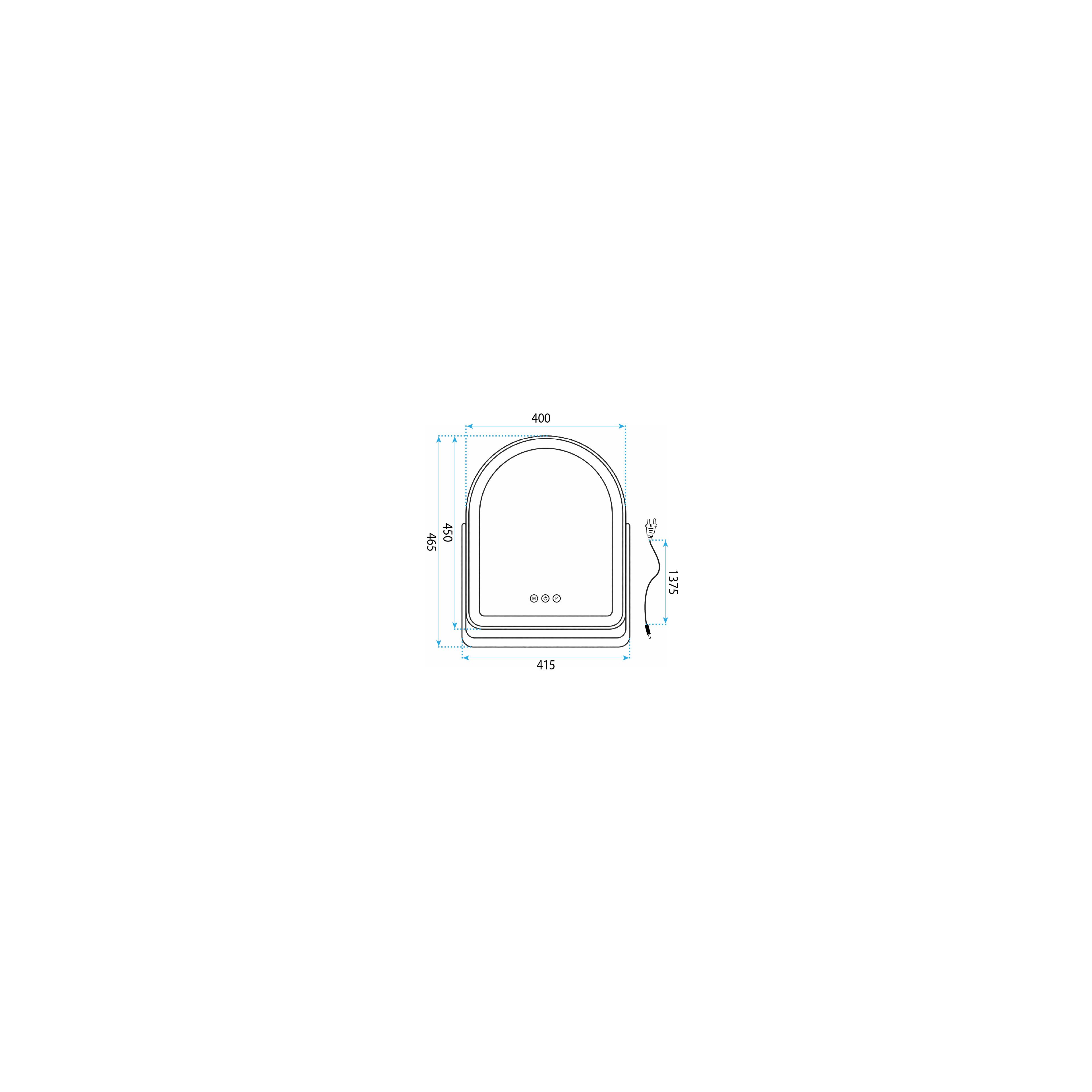 LED-spegel GLAM White 40x45cm