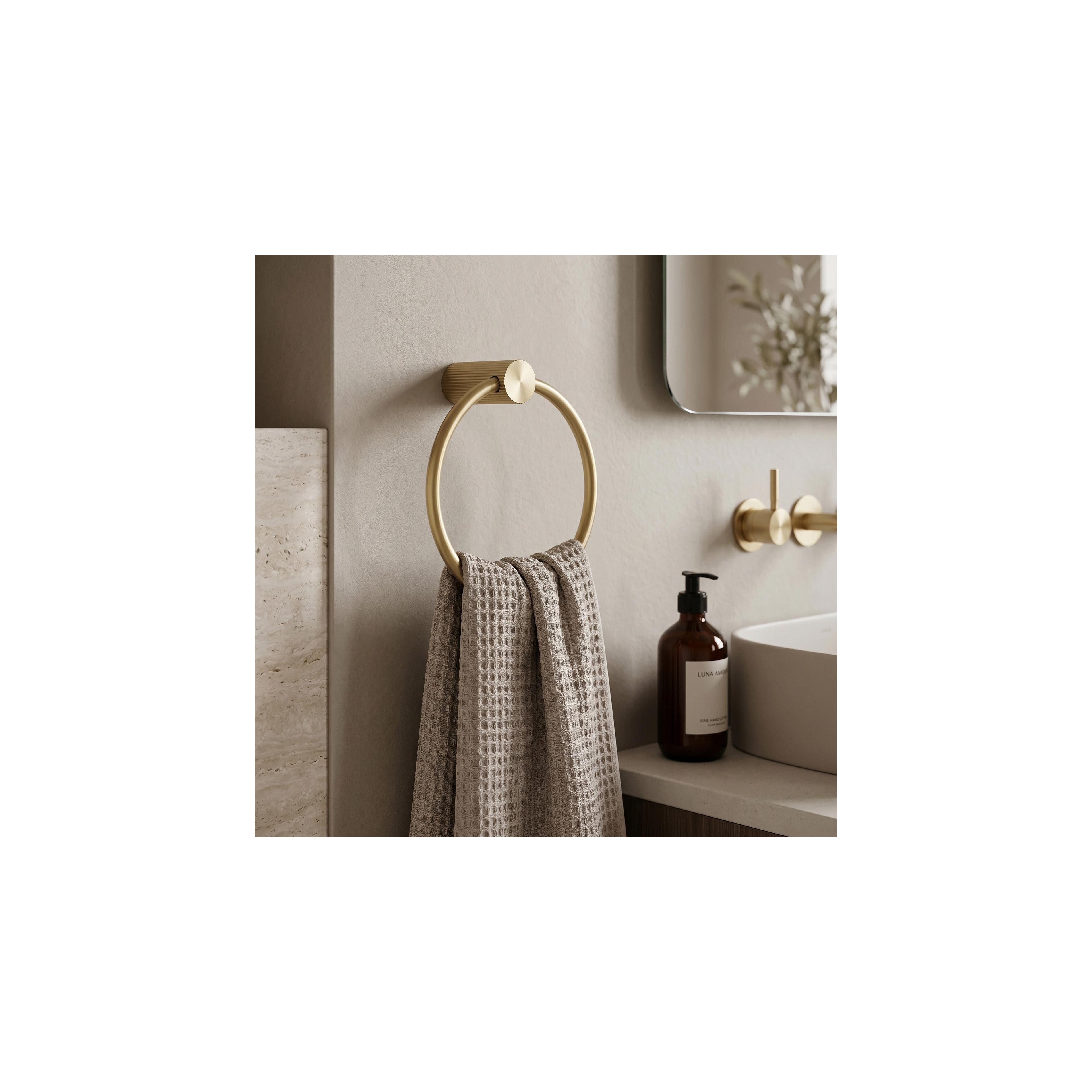 Kupatilski vješalica Ring 64106 SOLO Brush Gold