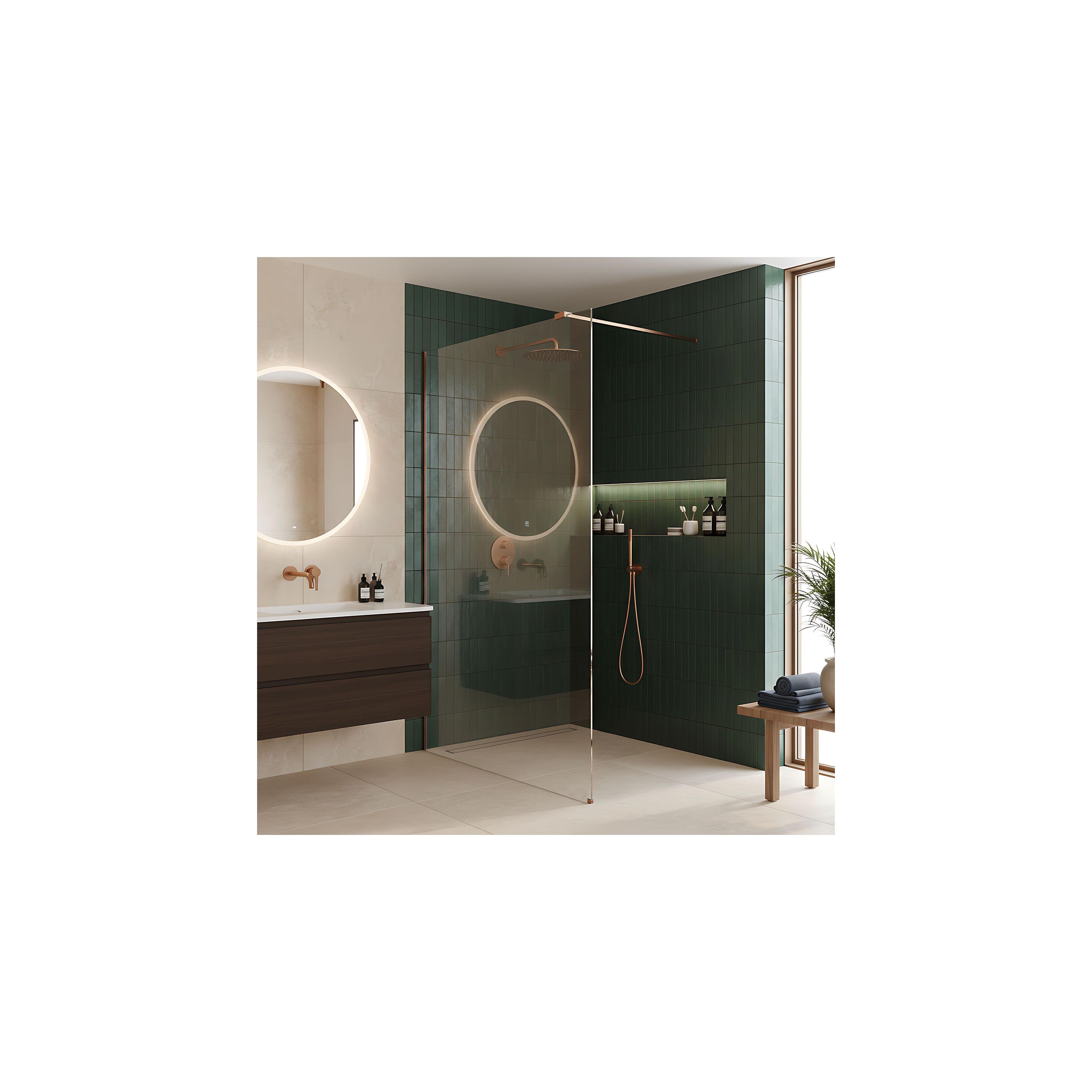 Paroi de douche Rea Flexi Transparent / Brush Copper 100