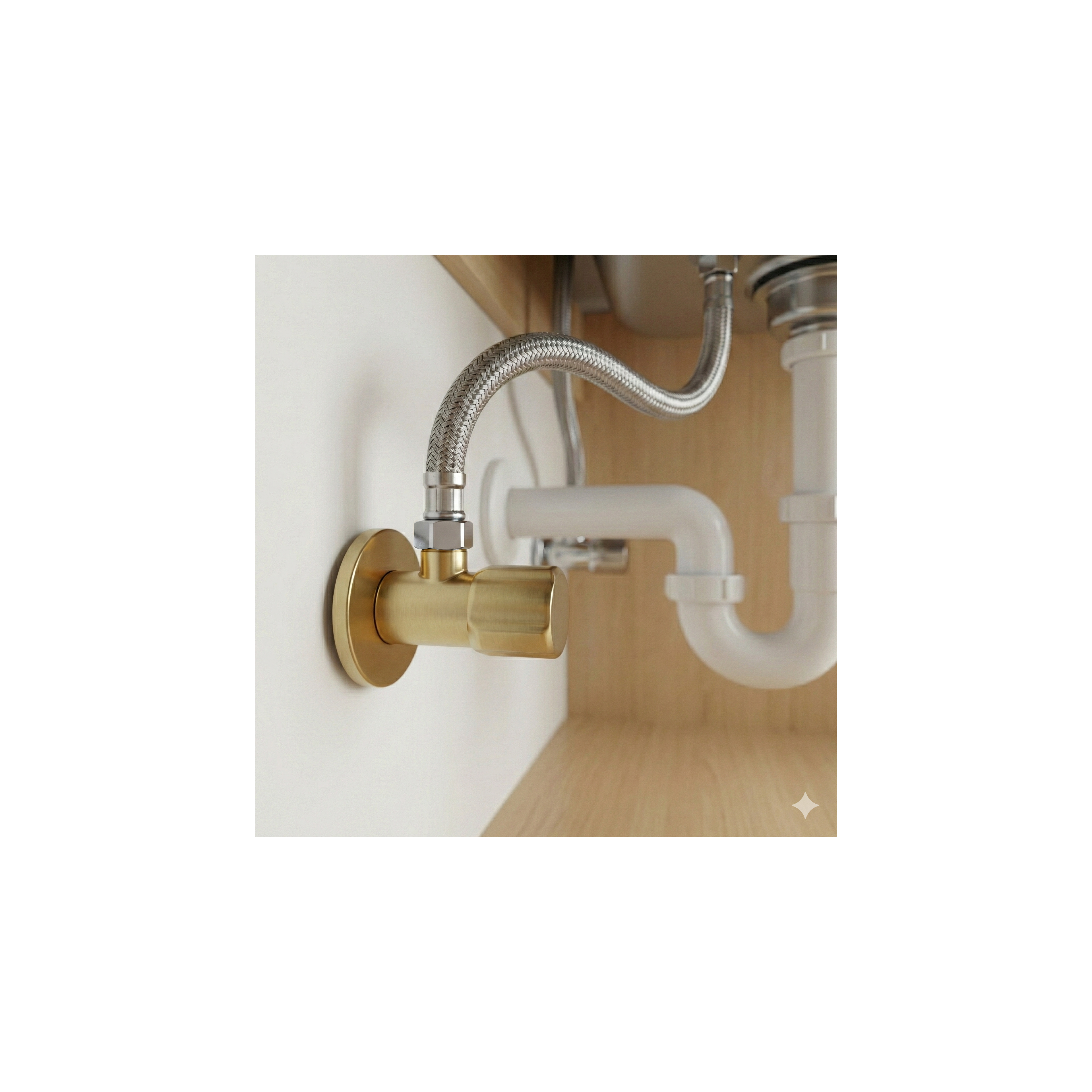 Robinet d’angle 02  1/2" x 3/8" Brush Gold