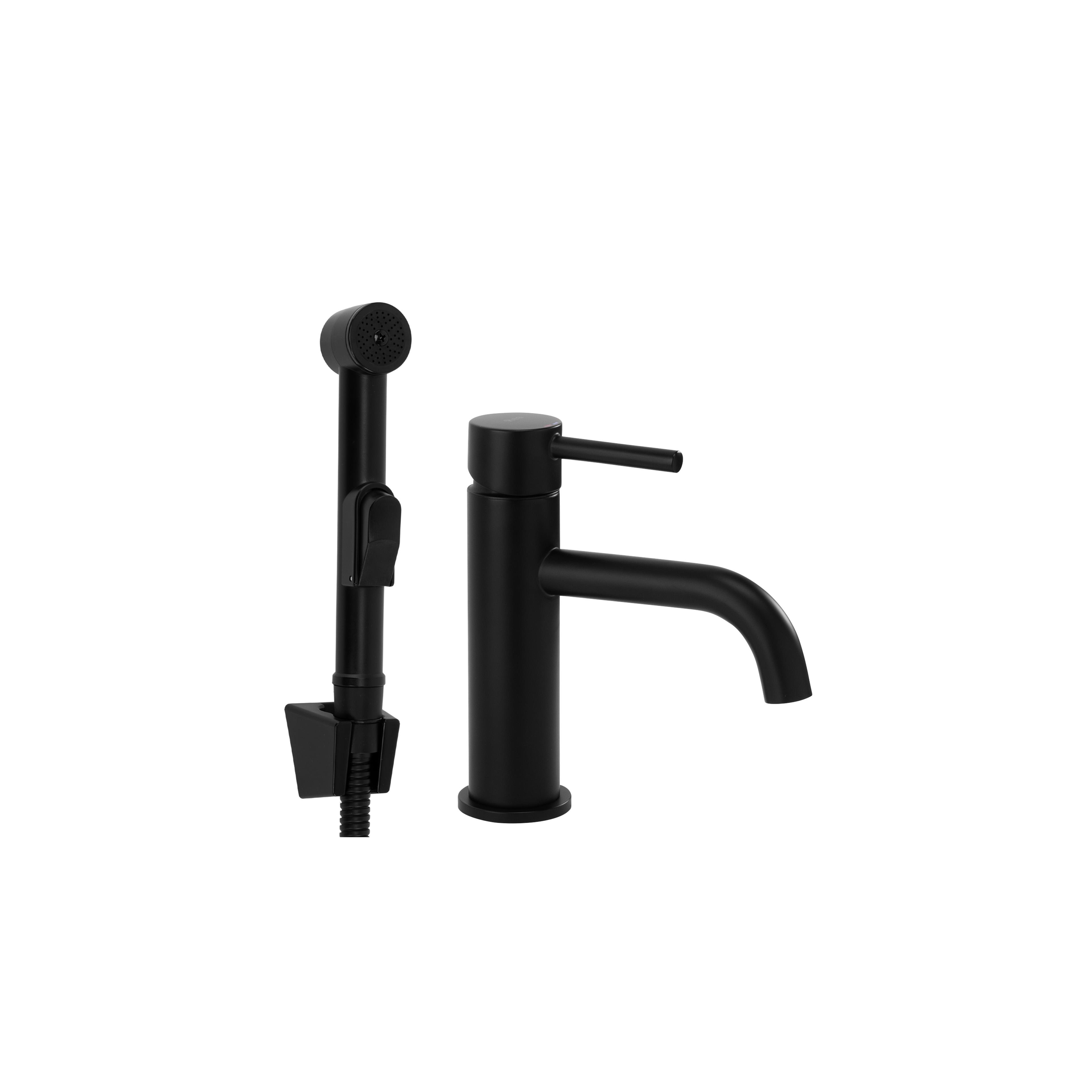 Washbasin faucet with bidetta Rea Lungo Black