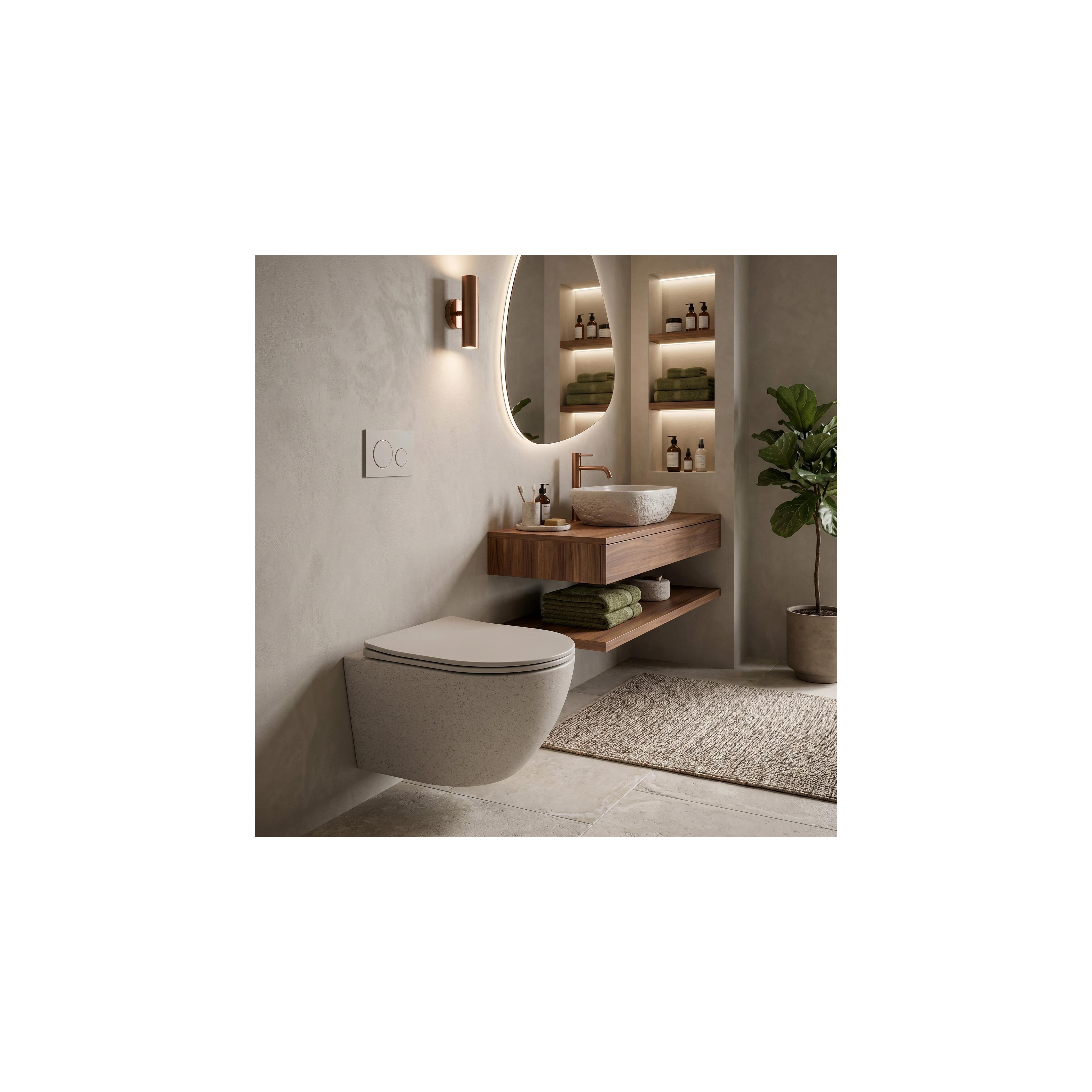 toilet bowl REA Carlo Mini Rimless Ecru
