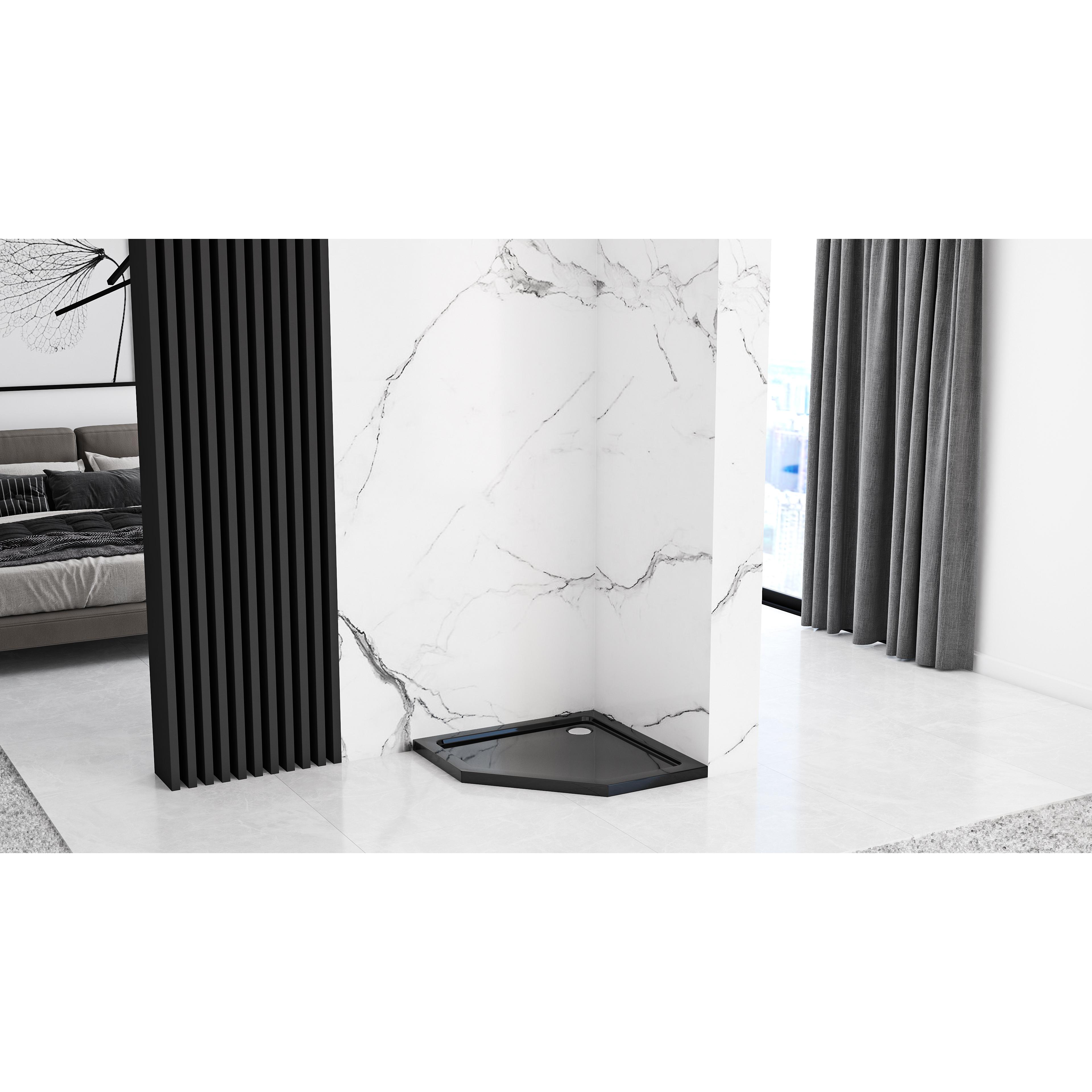Cabine de douche DIAMOND BLACK MAT 90x90