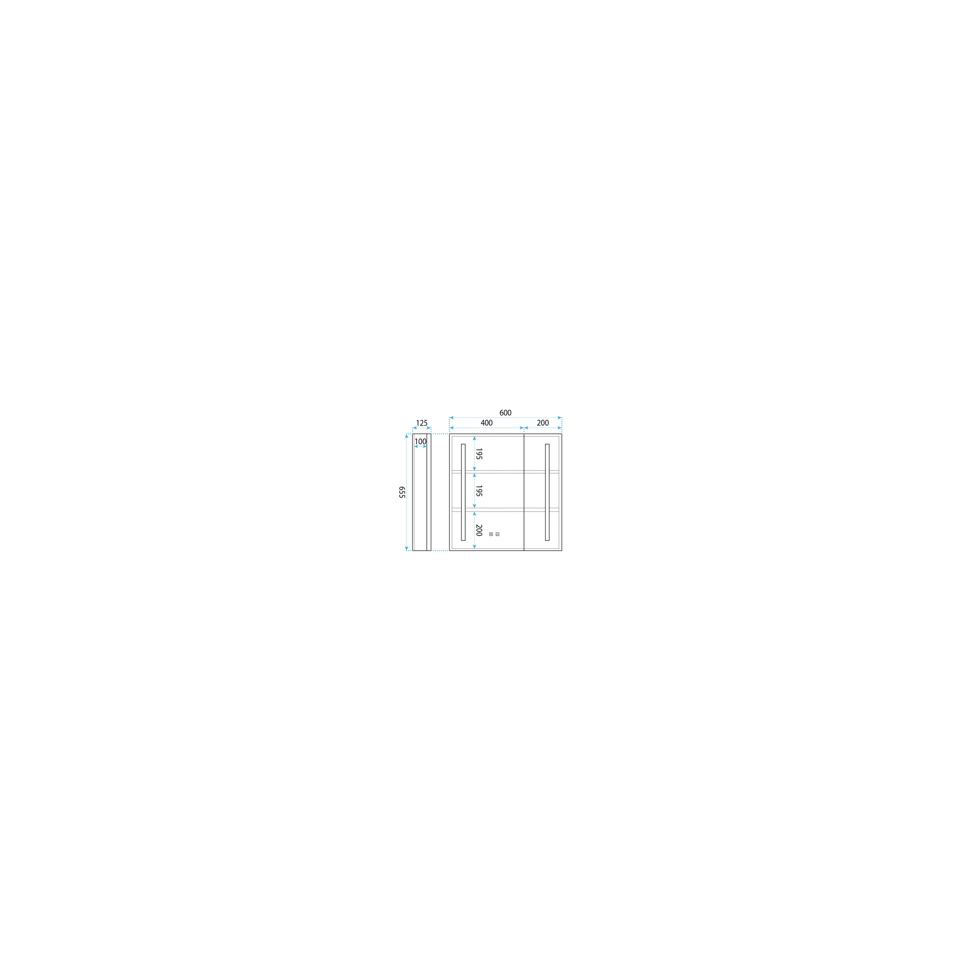 LED mirror cabinet M1015-60 60x65