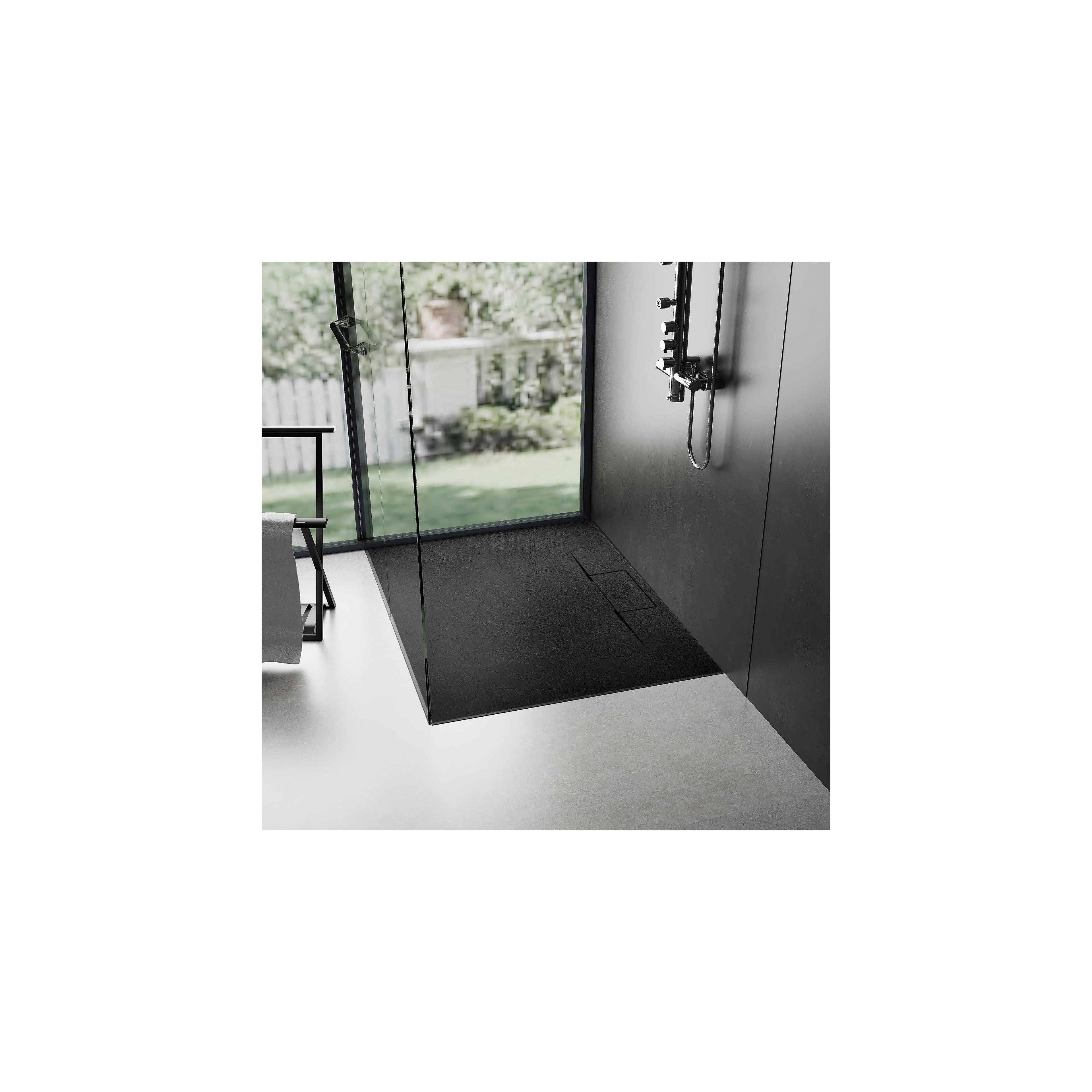 Душевой поддон Rea Bazalt long Black 90x120