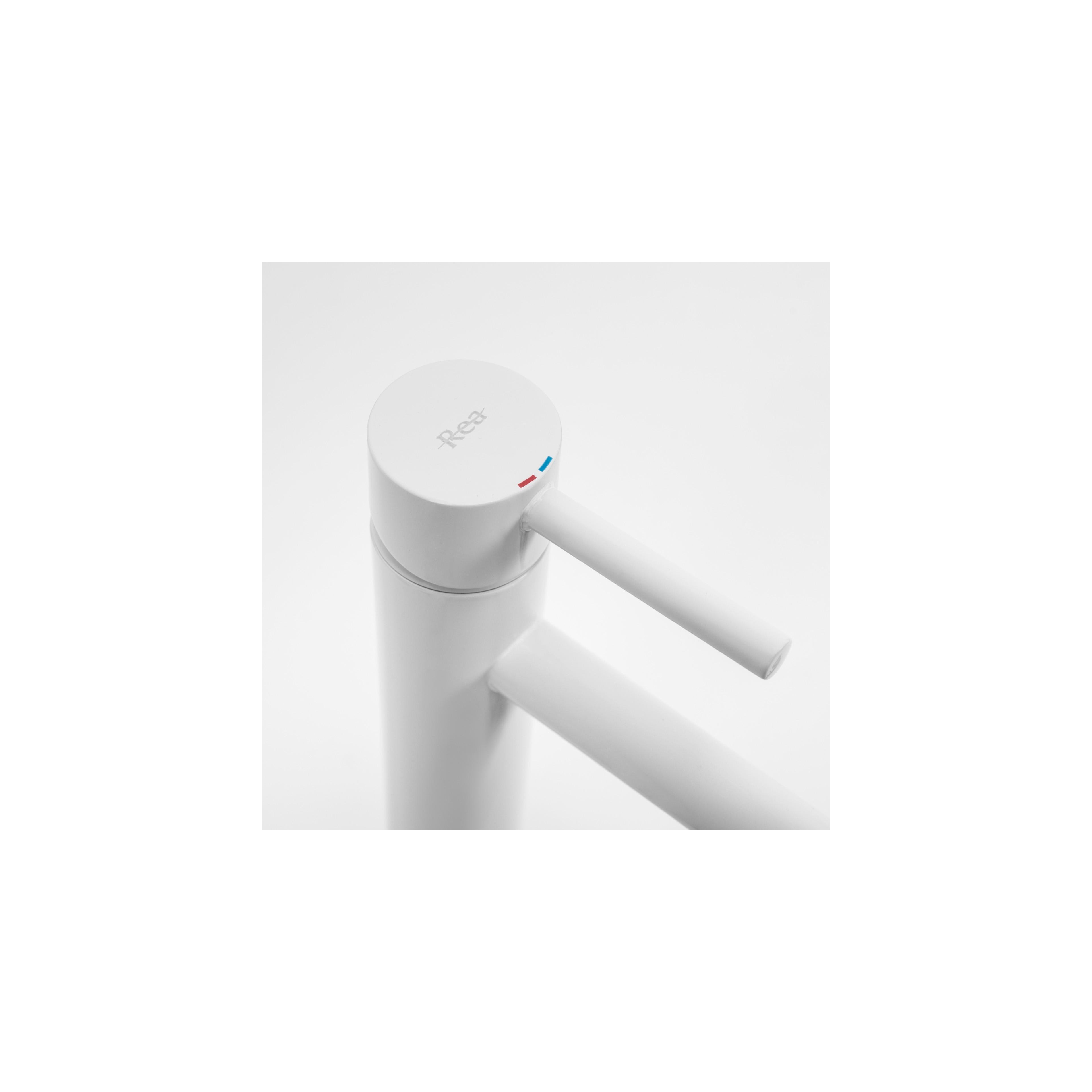 Bathroom faucet Rea Lungo White High