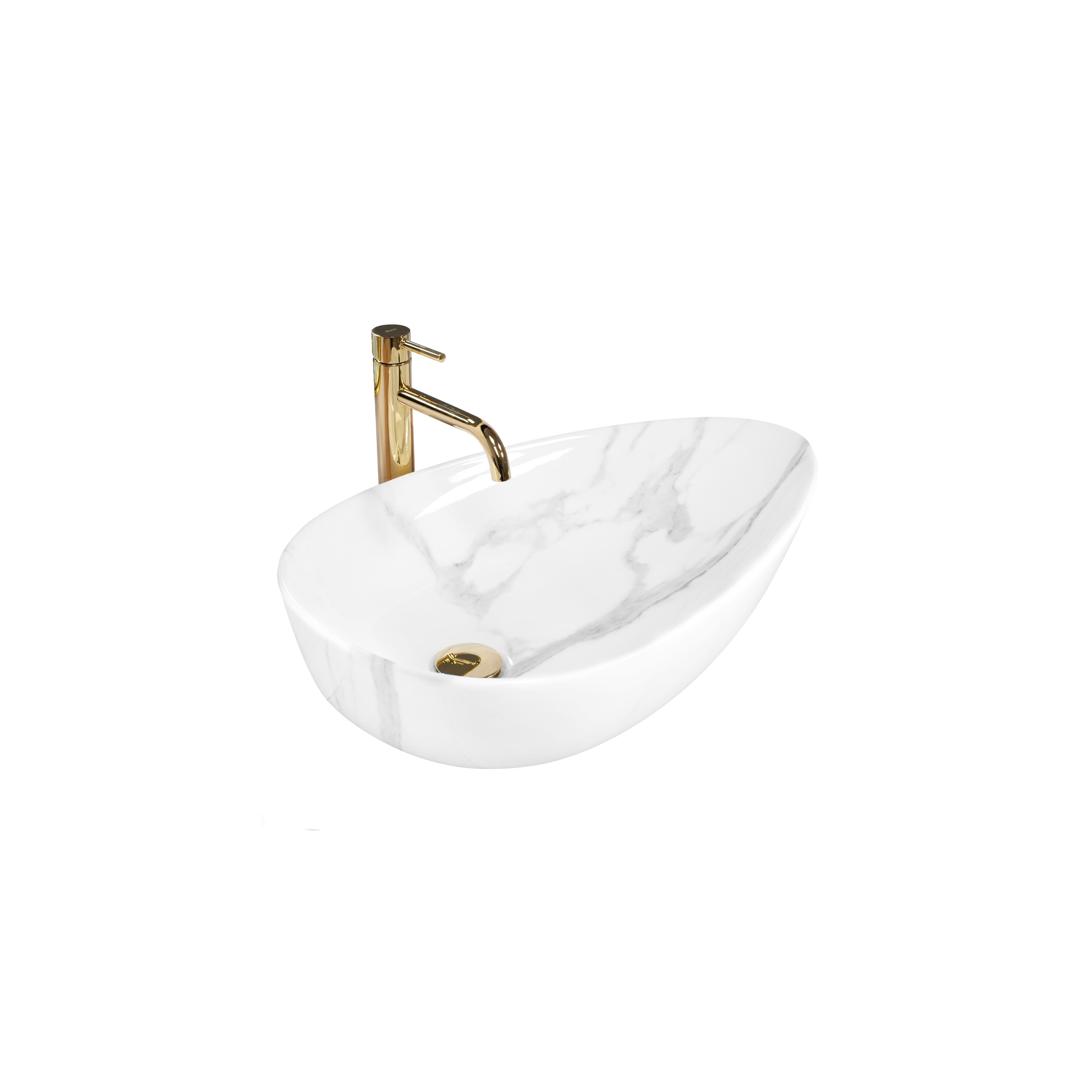 Lavoar pentru blat Rea Greta 65 Bianco Shiny