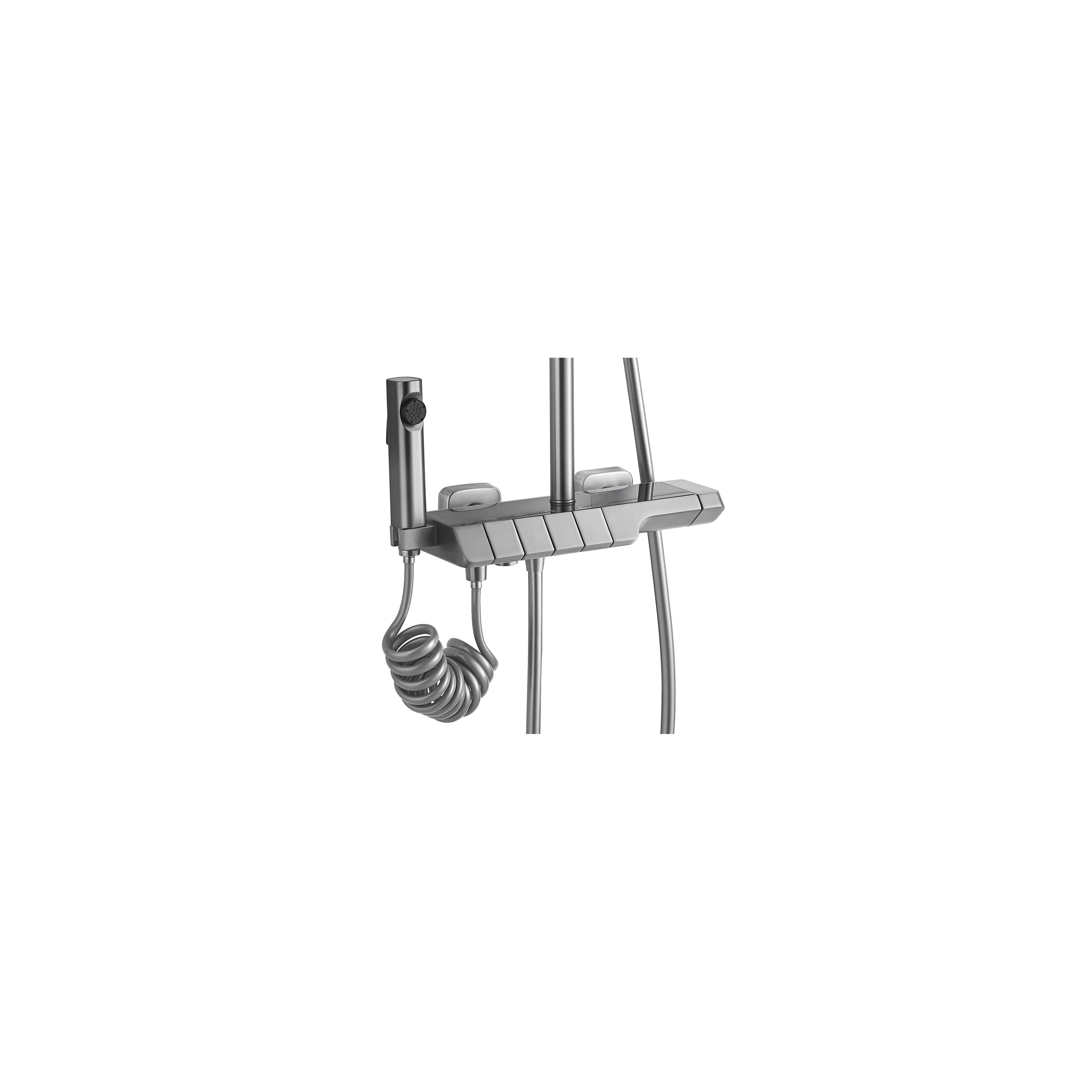 Sprchový set s termostatom REA ROB Nickiel Brush INOX