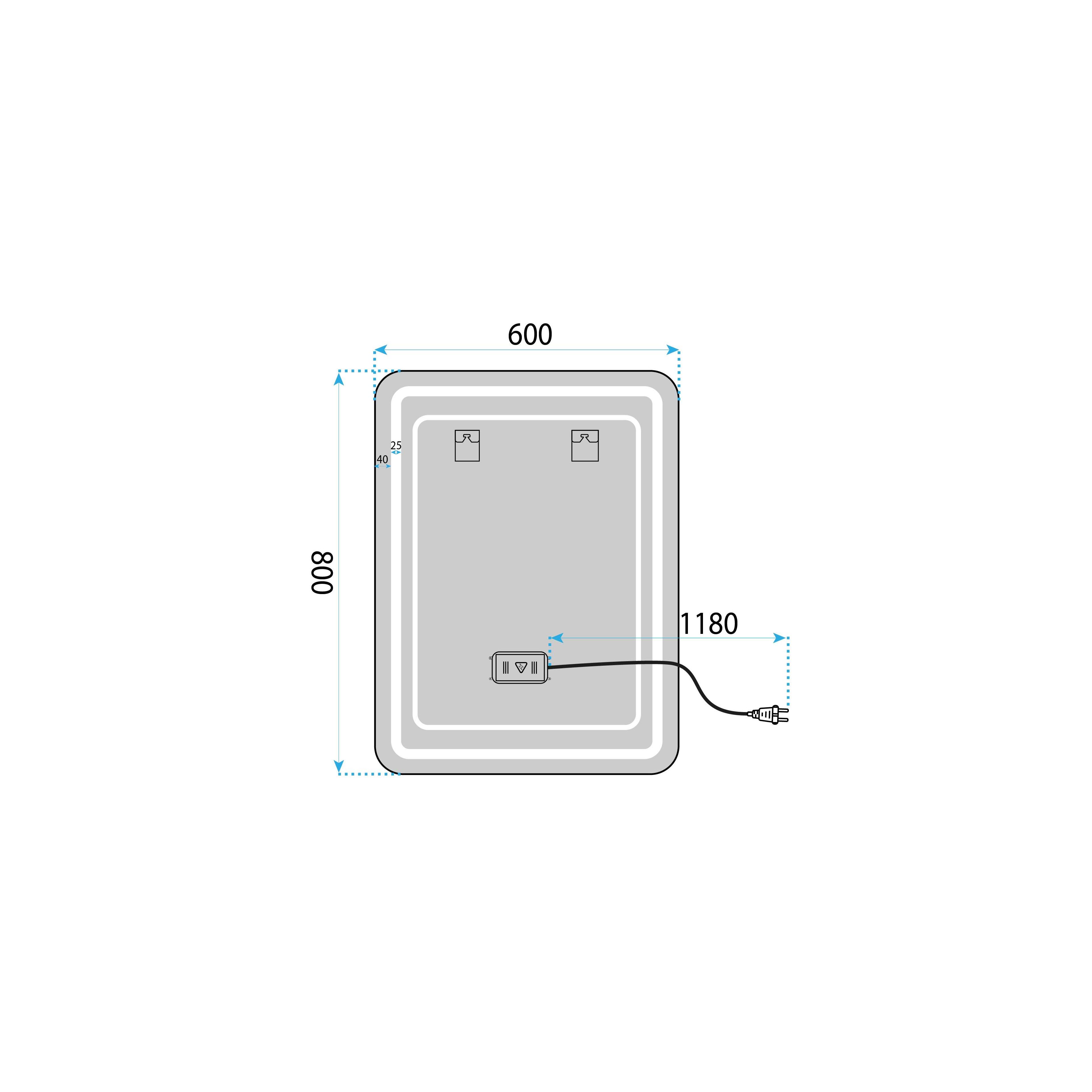 LED seinapeegel 60x80cm SAB-3436