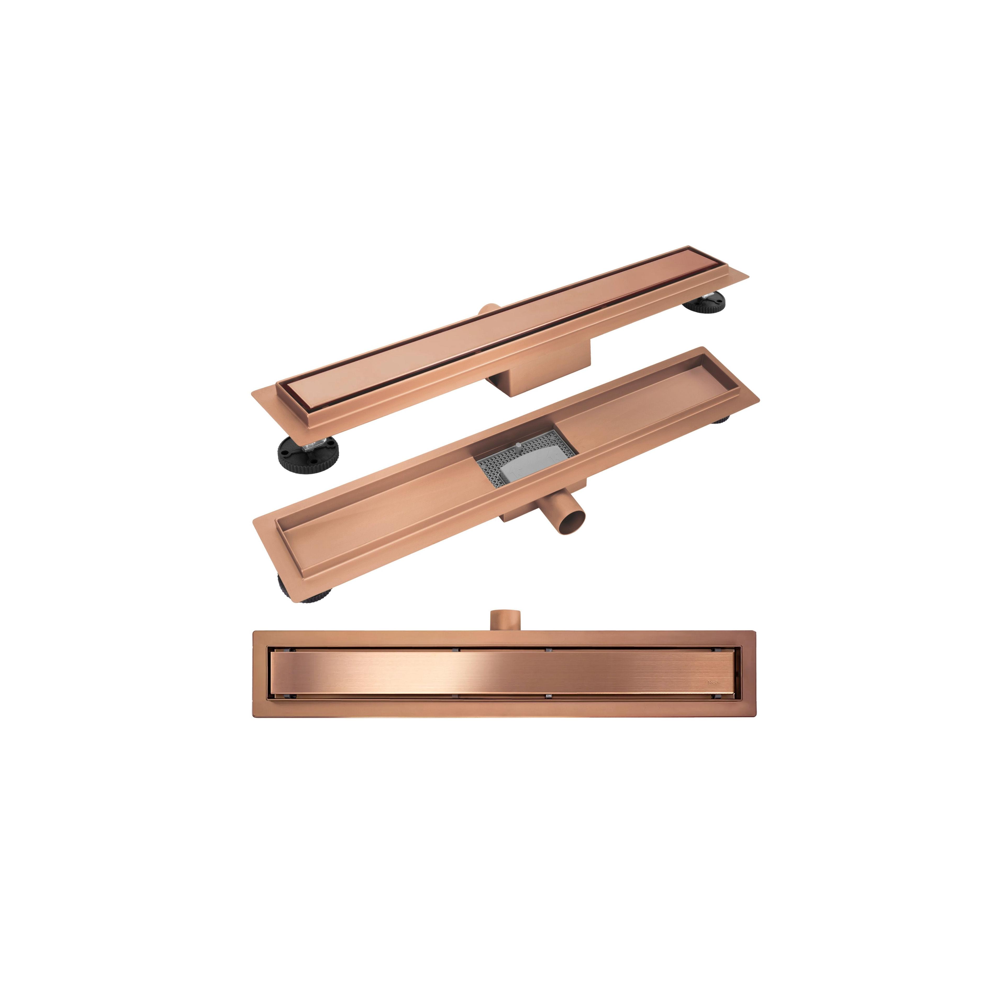 Odpływ Liniowy Rea Neox Brush Copper 100