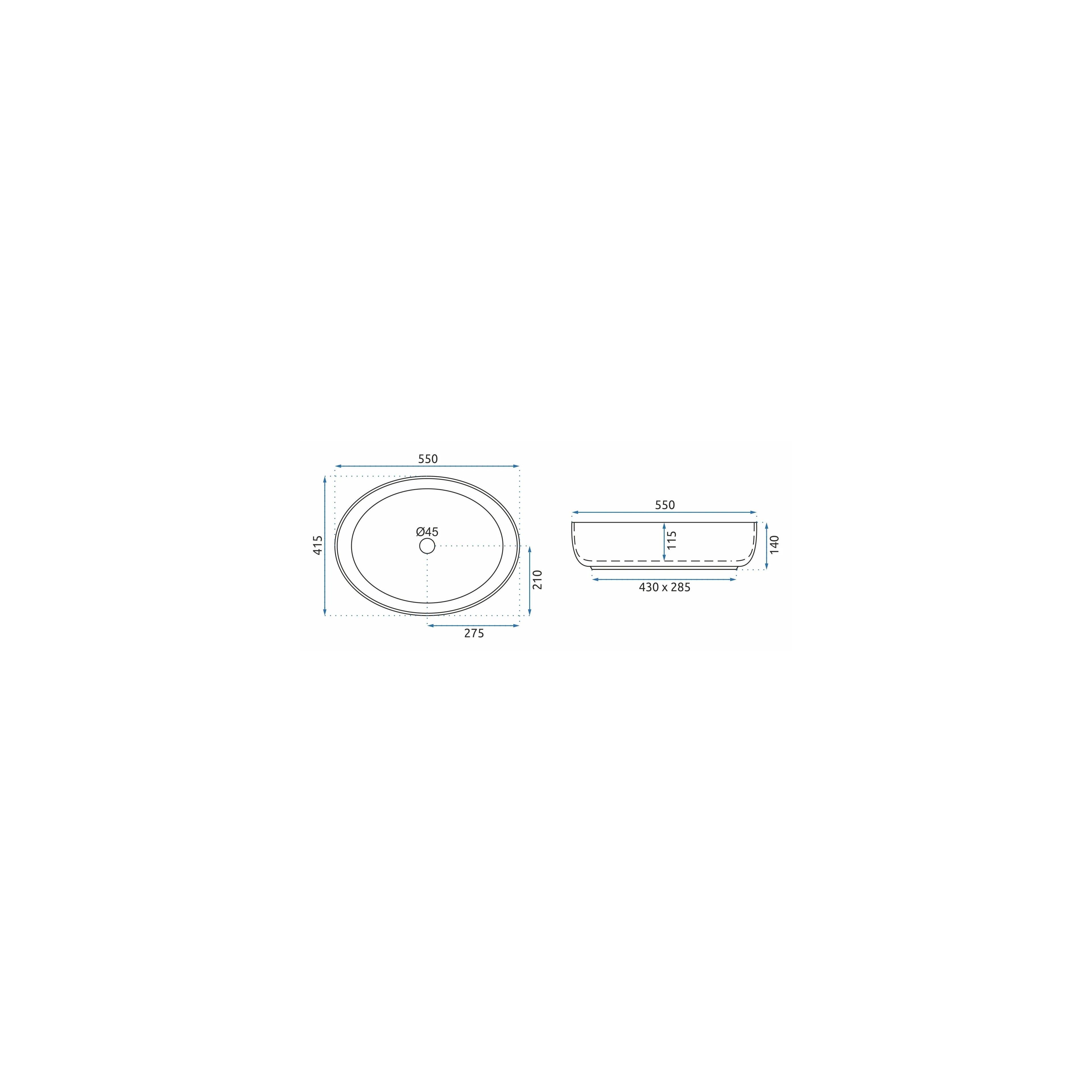 Countertop Basin REA Queen Thunder Shiny
