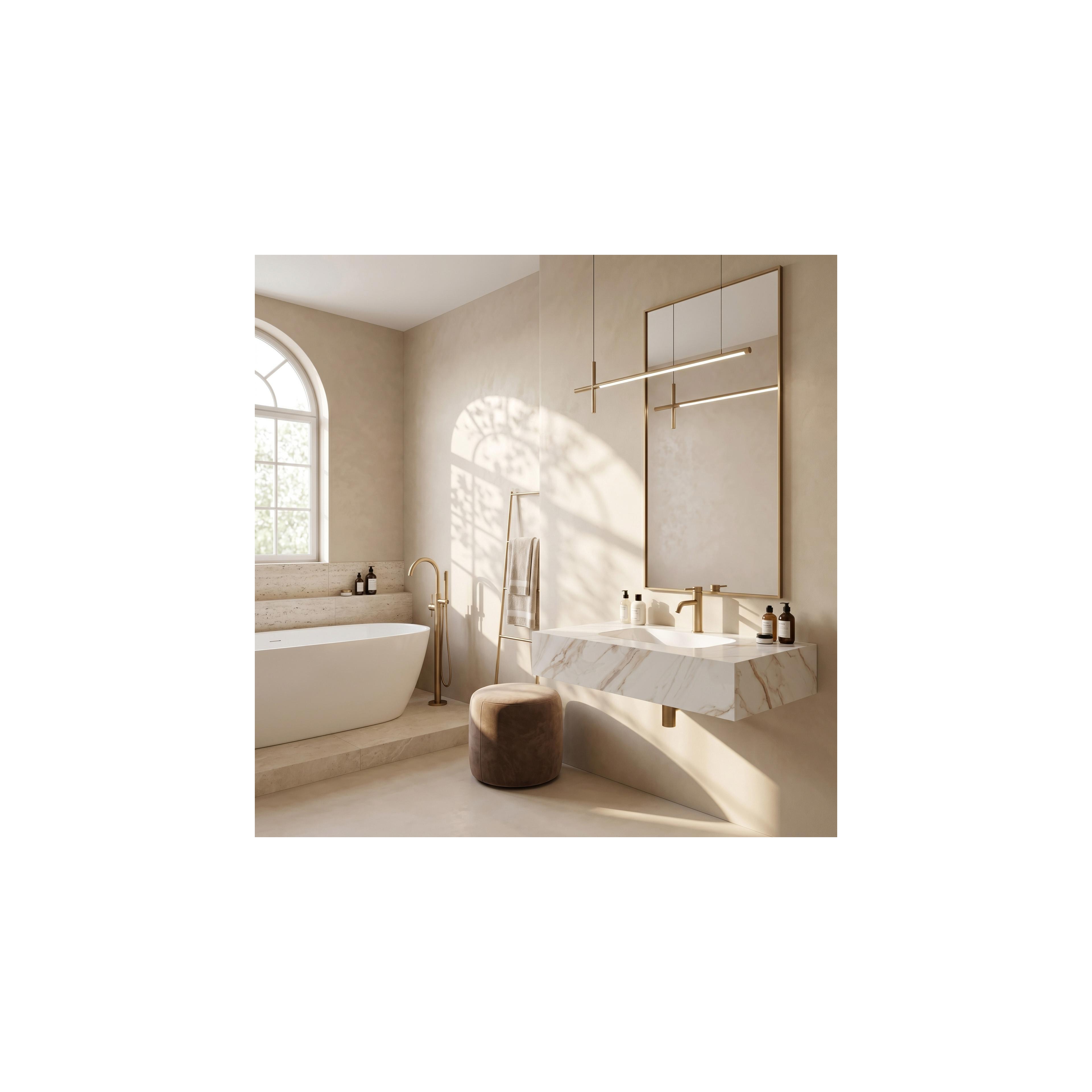 Lavabo suspendu Rea Aresa Grey Gold 80