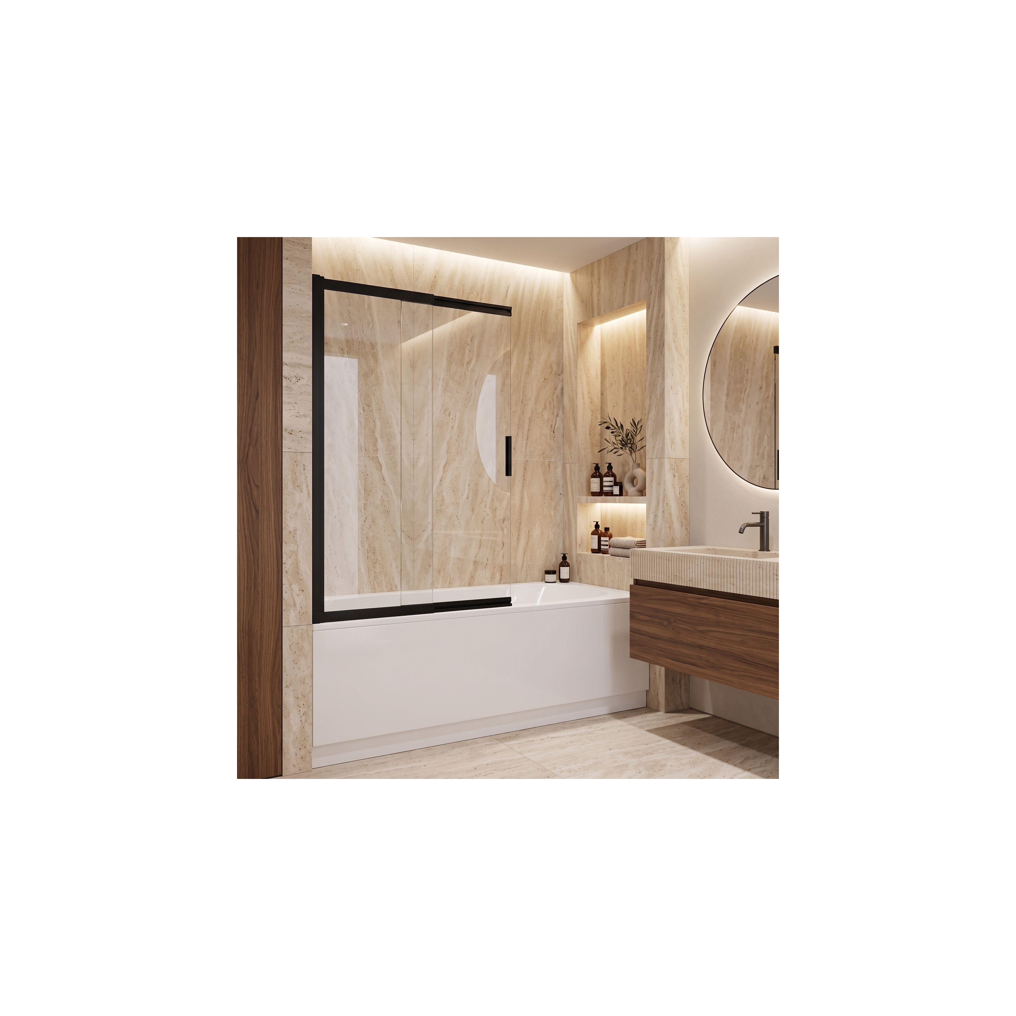 Paravento vasca scorrevole REA Dario Black 120