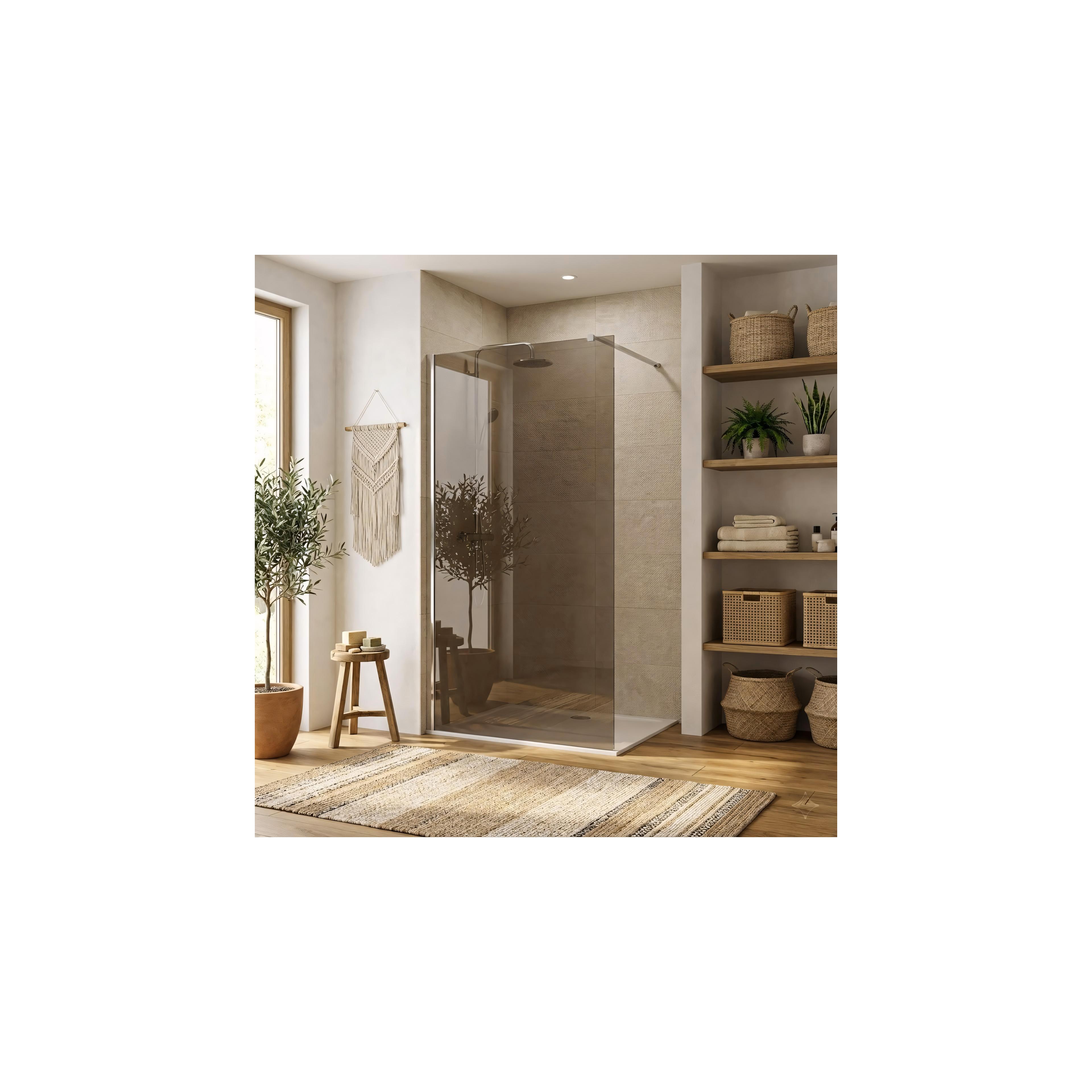 Stena za prhanje Rea Flexi Brown / Chrome 90