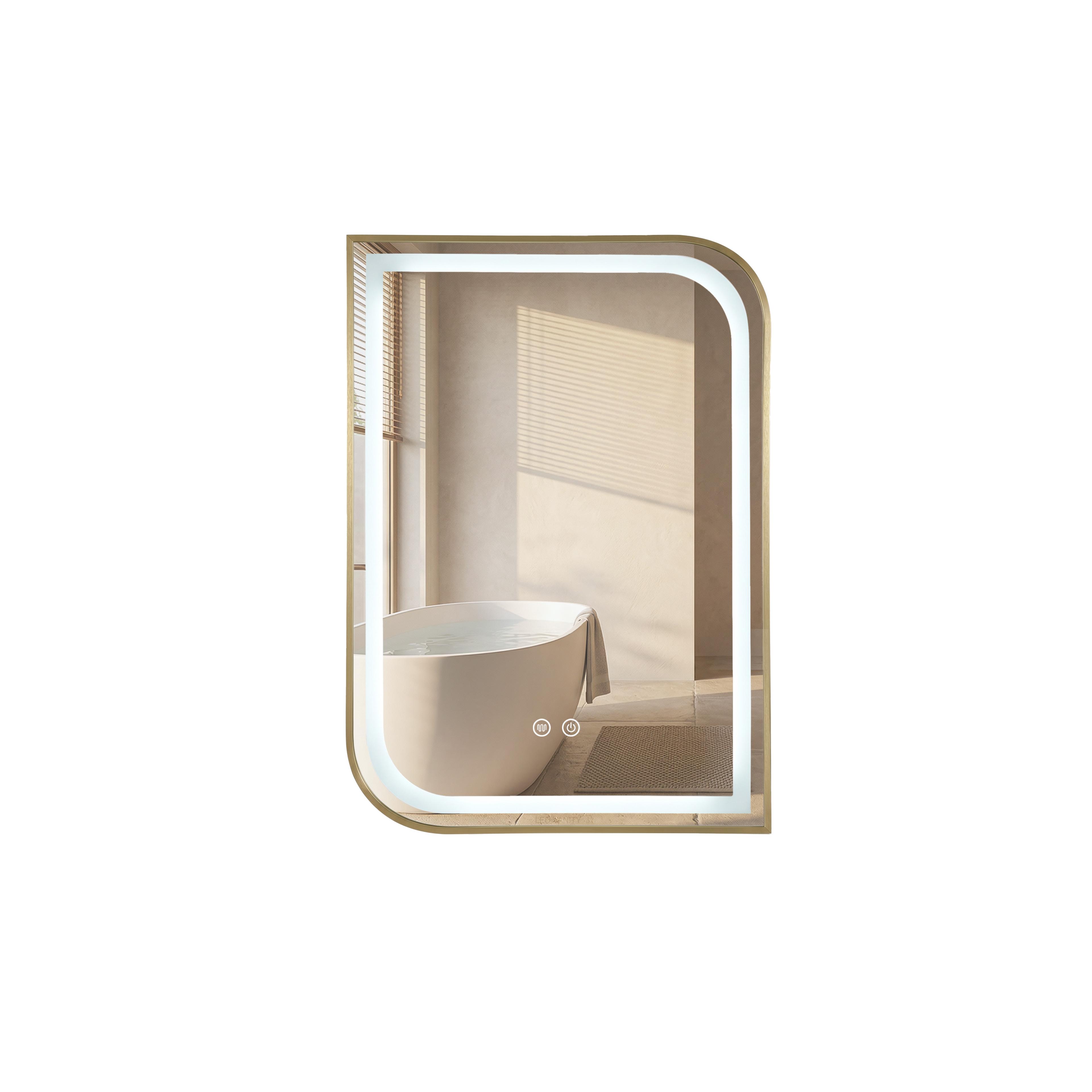 Zrkadlo LED ZONE 70X50 BRUSH GOLD