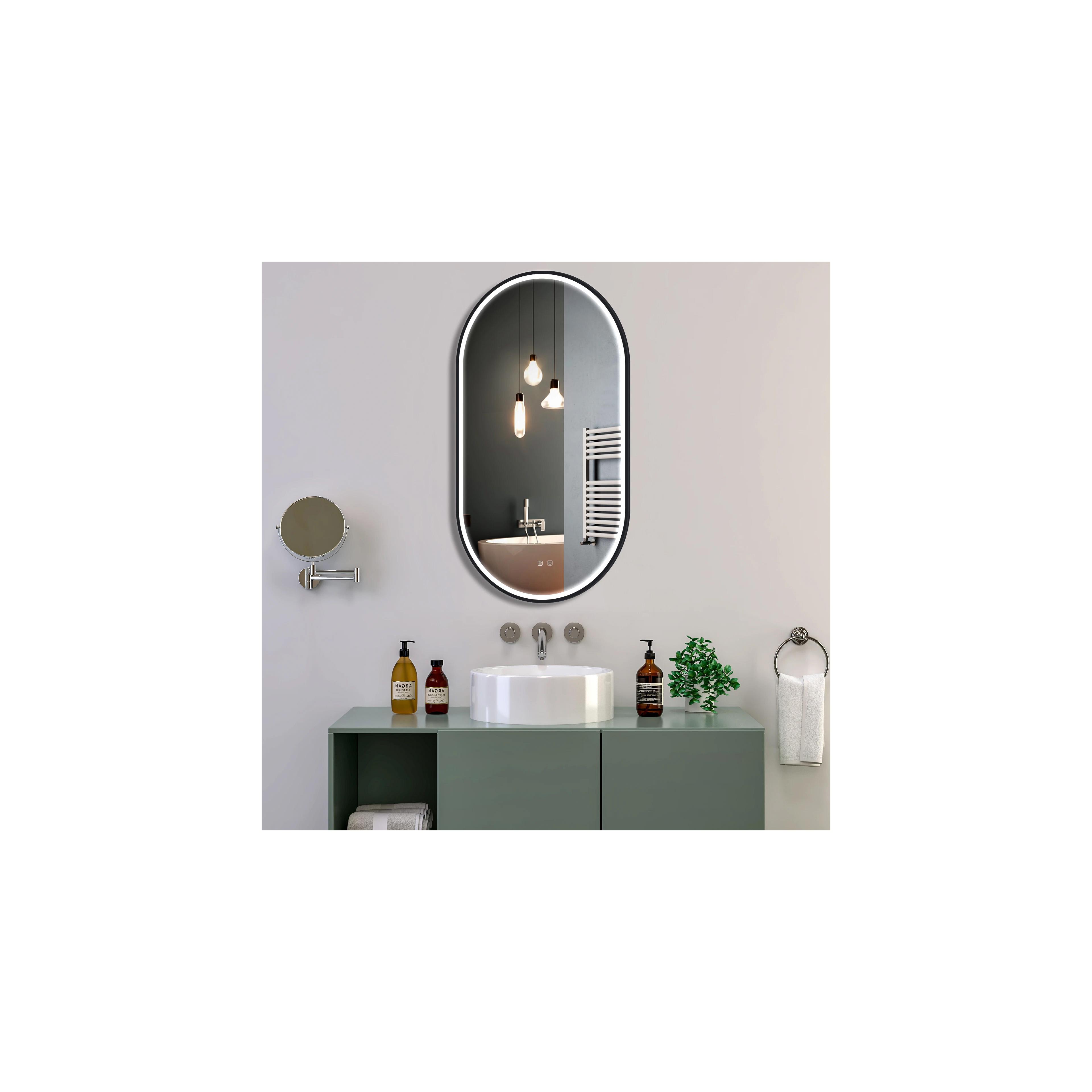 Miroir LED OVL 50x100cm Black