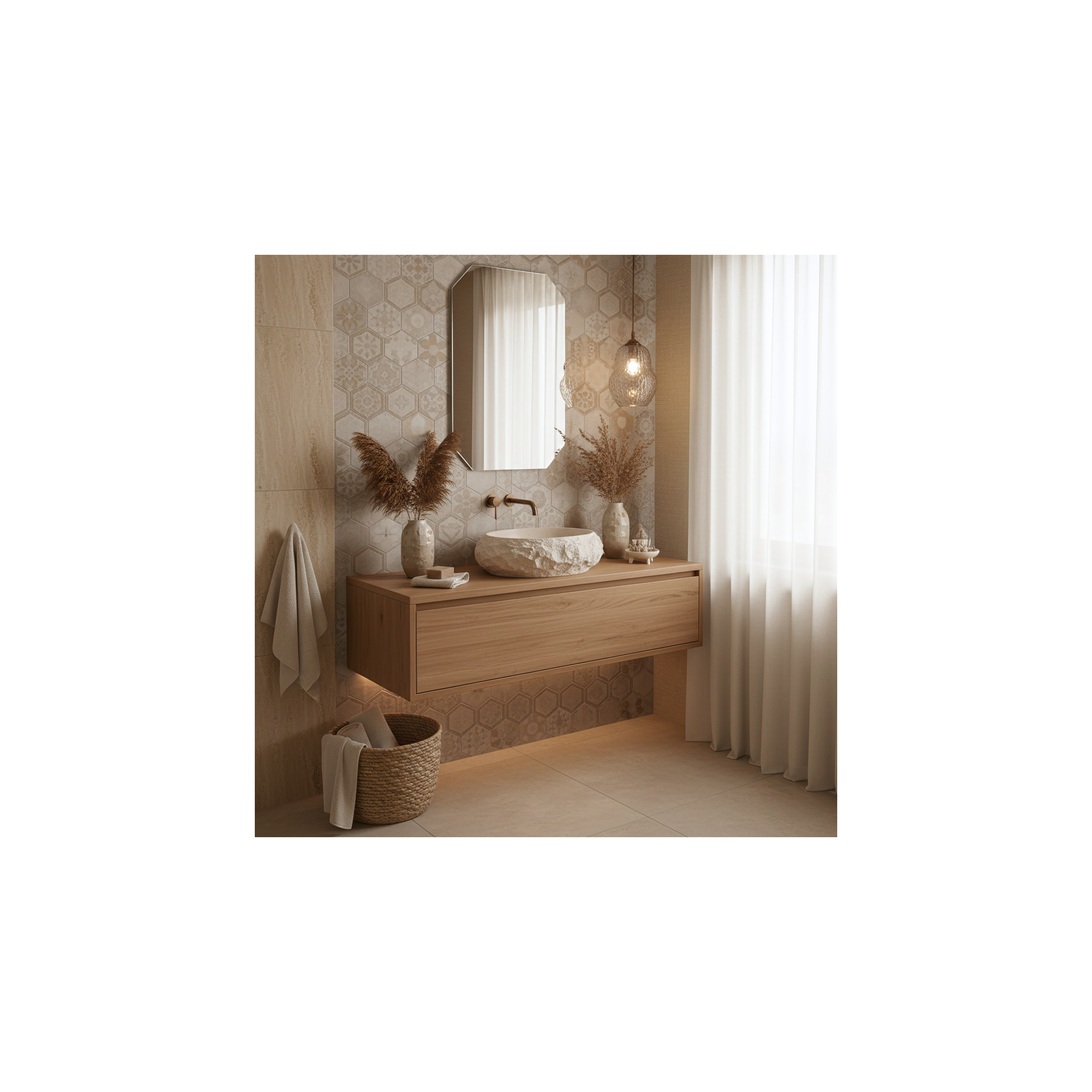 Vasque à poser Rea Mika Warm Beige