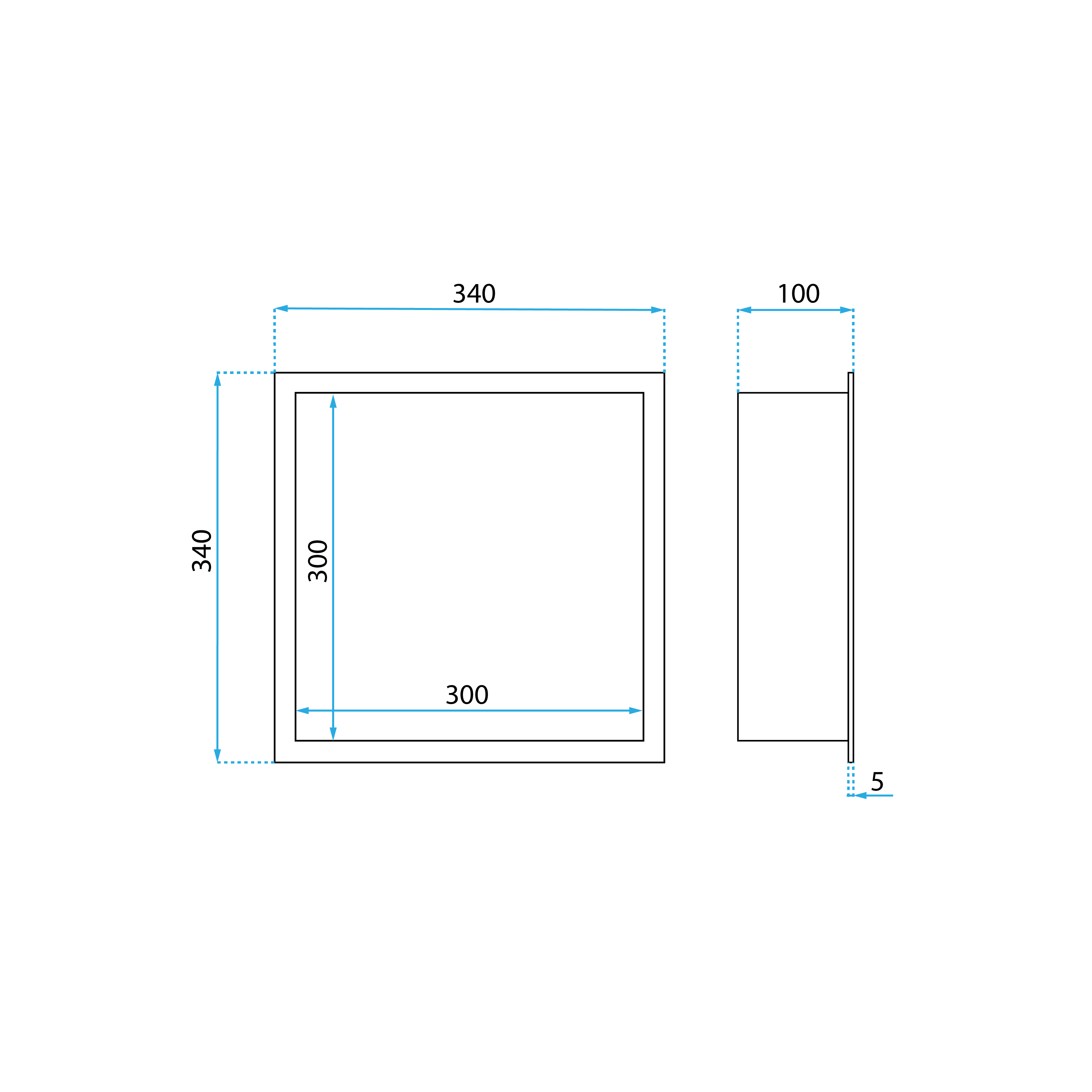 bathroom shelf 30x30 matte black