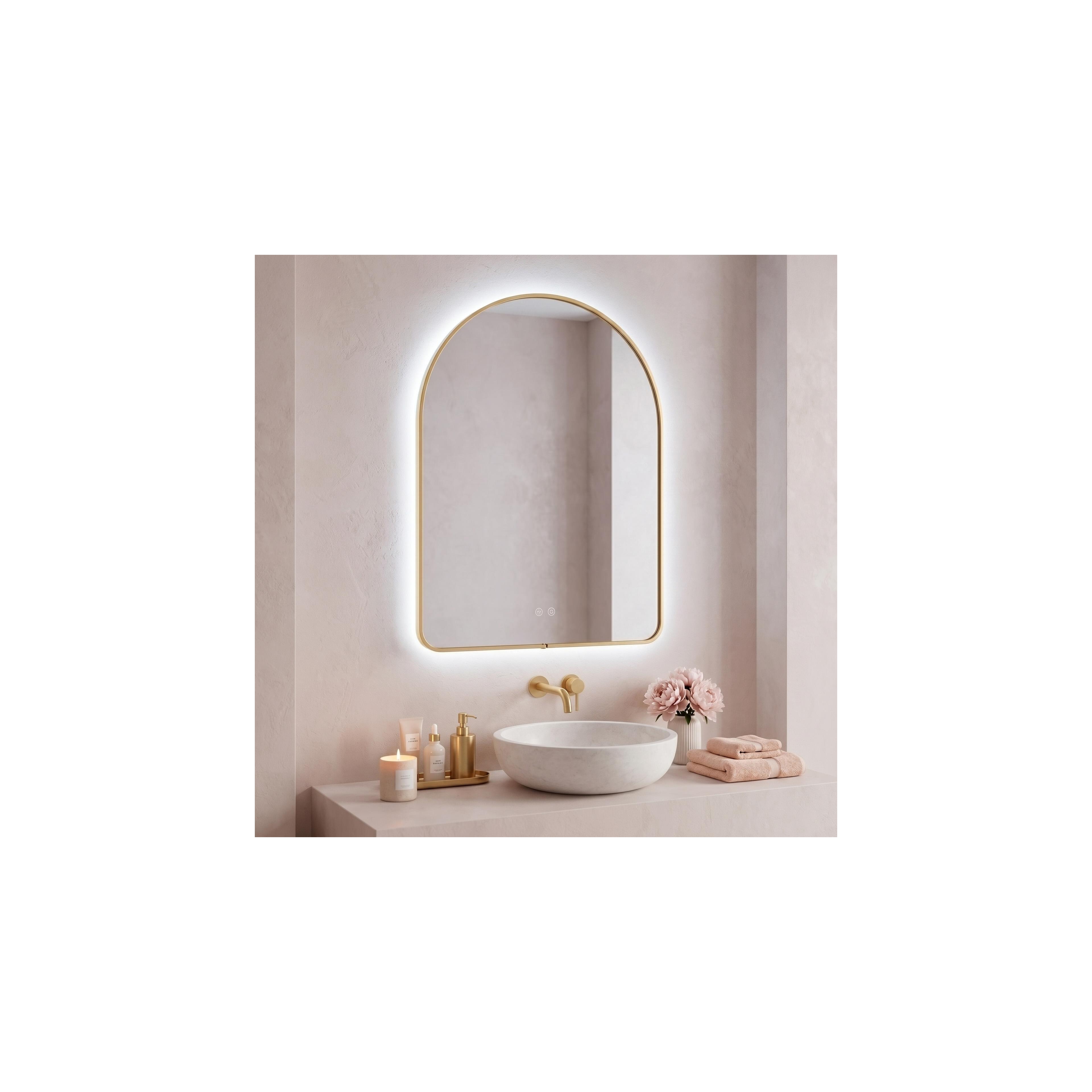 Mirror LED 80x60cm CAMLOT Brush Gold