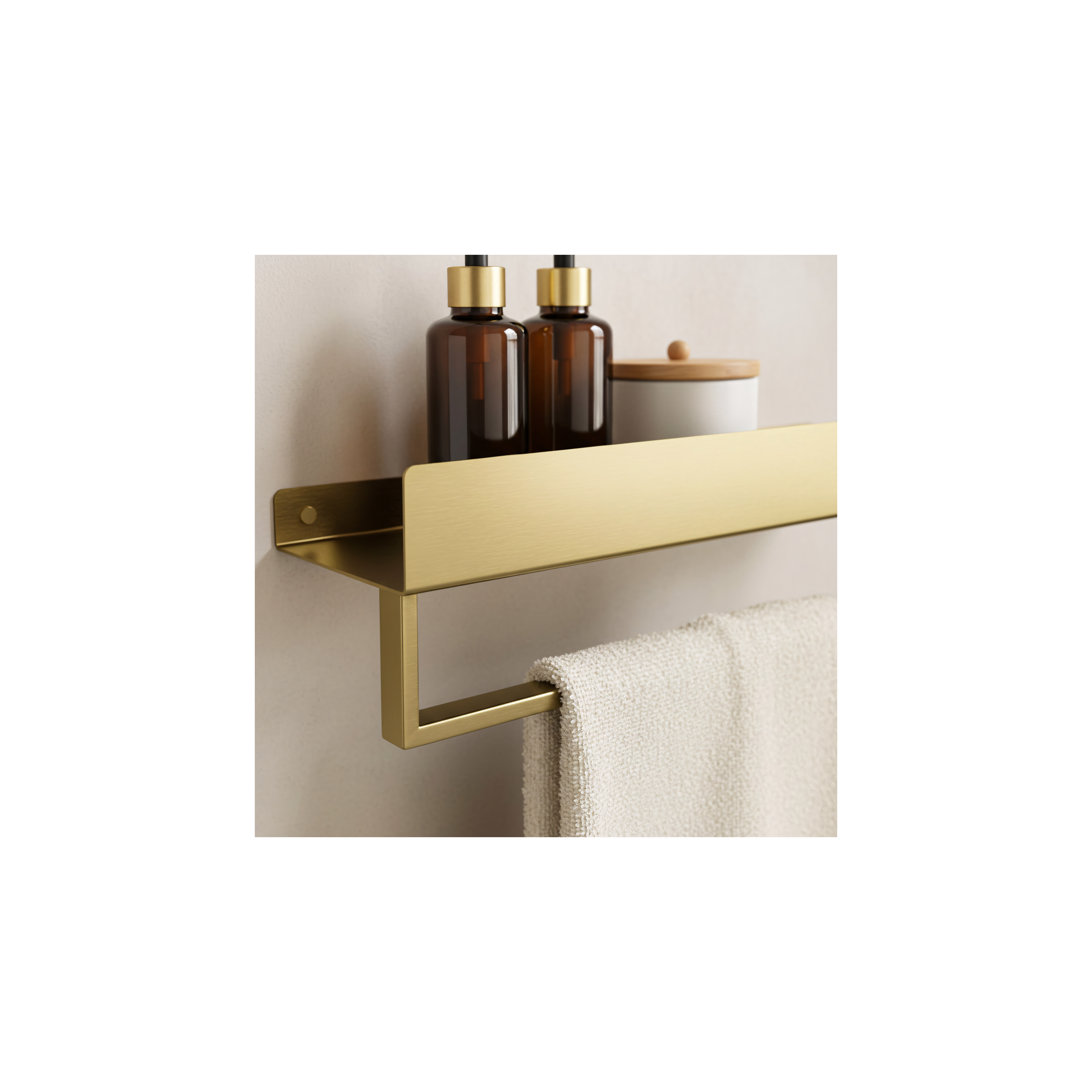 Bathroom shelf SF01 45cm gold brush