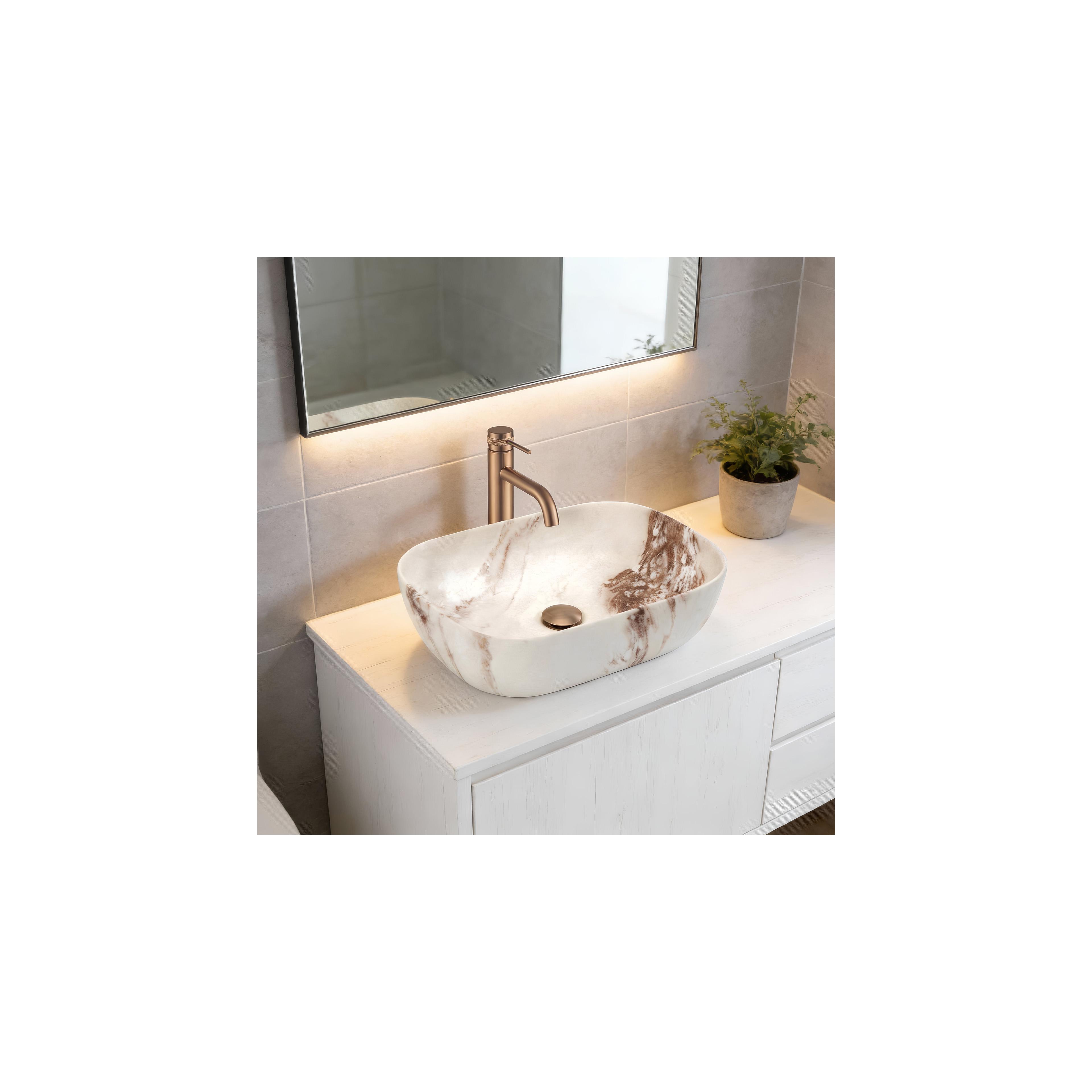 Countertop washbasin Rea Belinda Marrone Matt