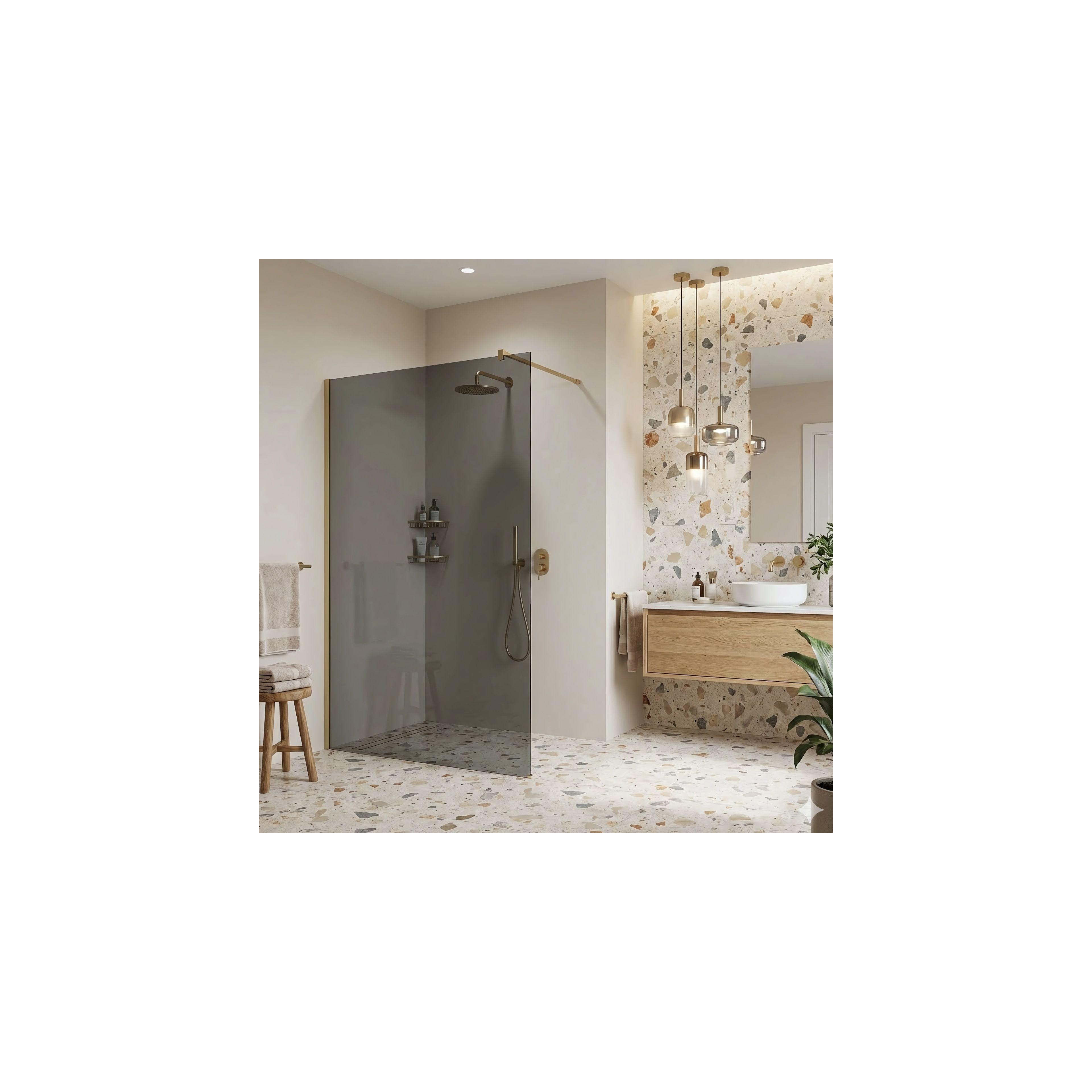 Paroi de douche Rea Flexi Grey / Brush Gold 140