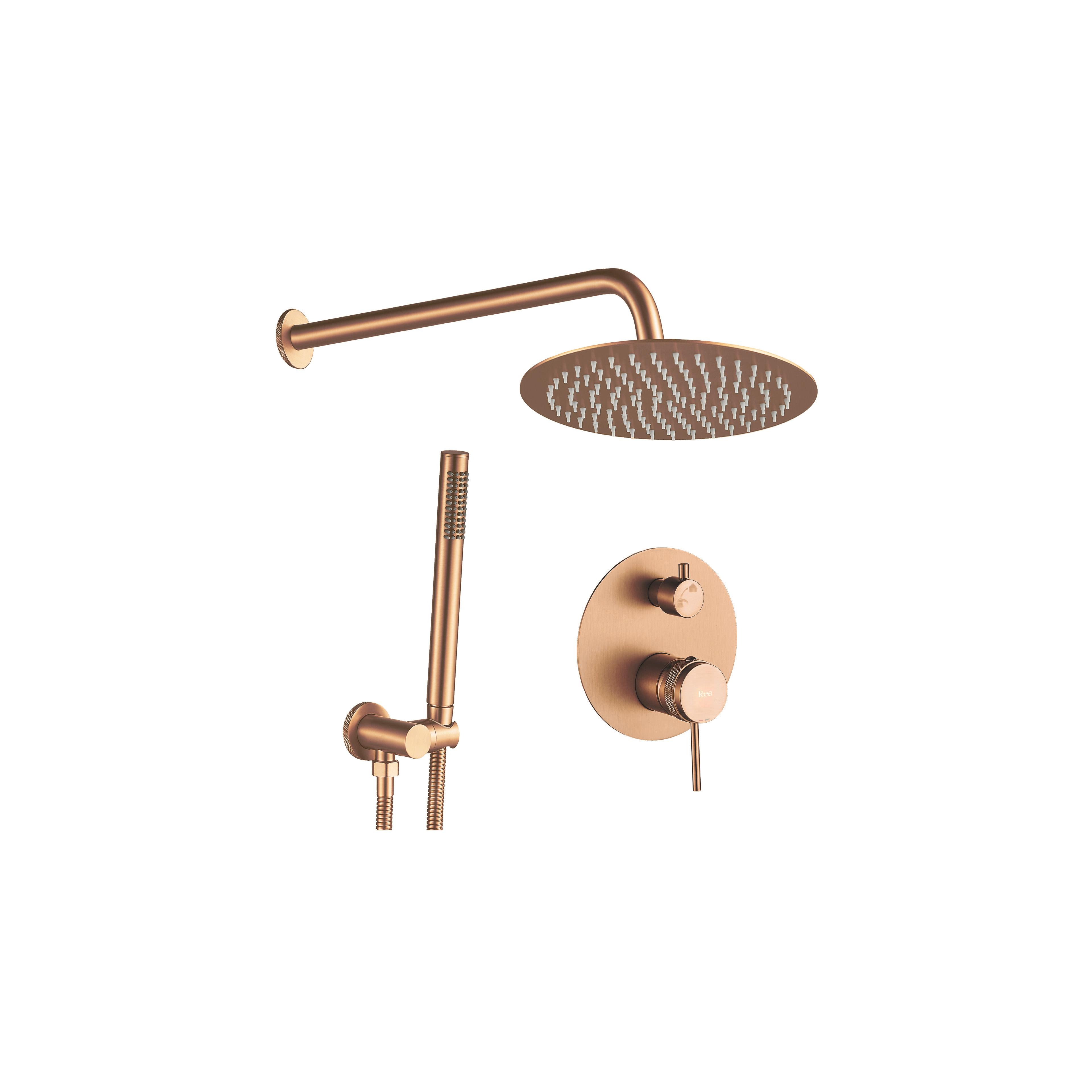 Komplet tuša u ravnini Rea Lungo Grip Brush Copper + BOX