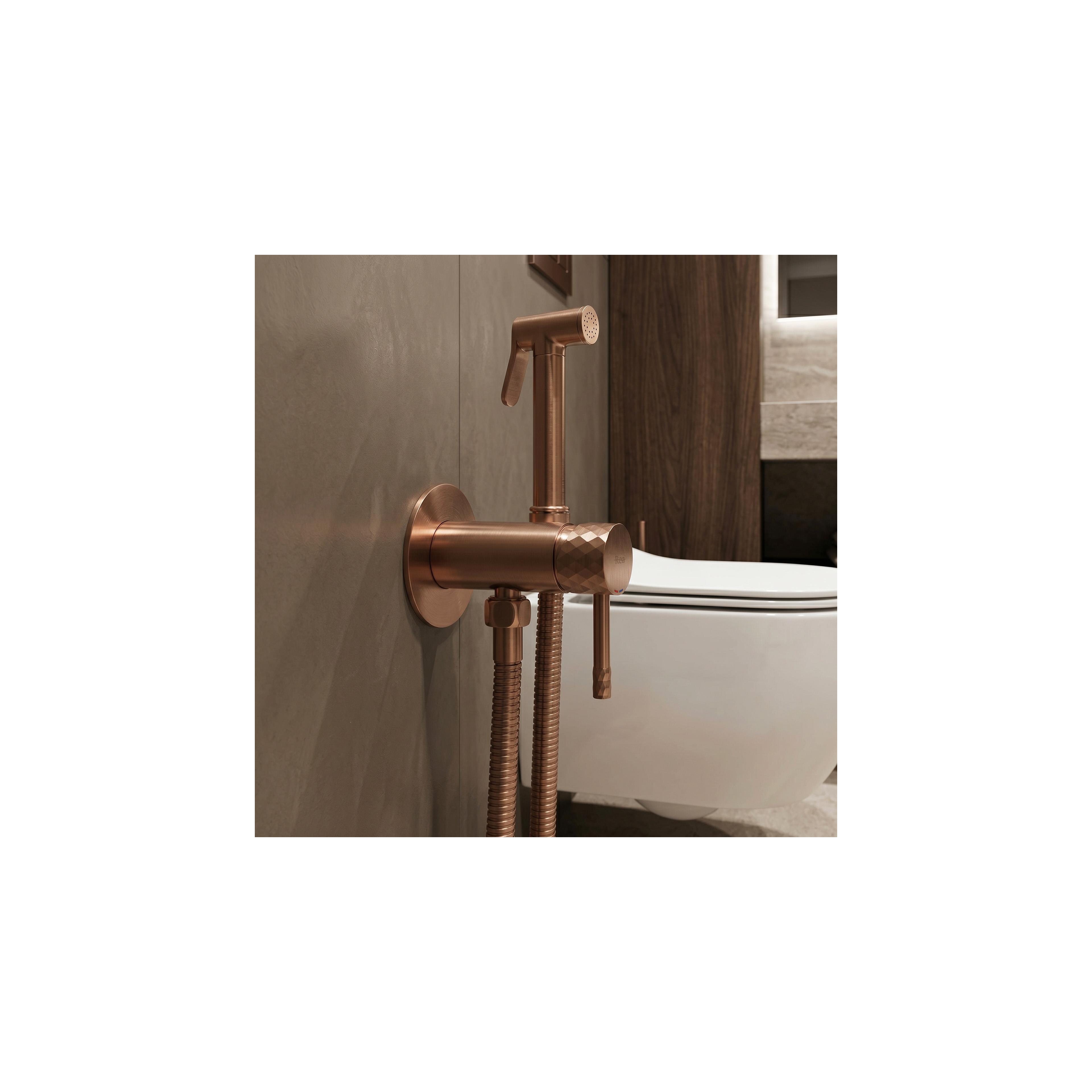 Bidet faucet Rea Lungo Loop Diamond Brush Copper