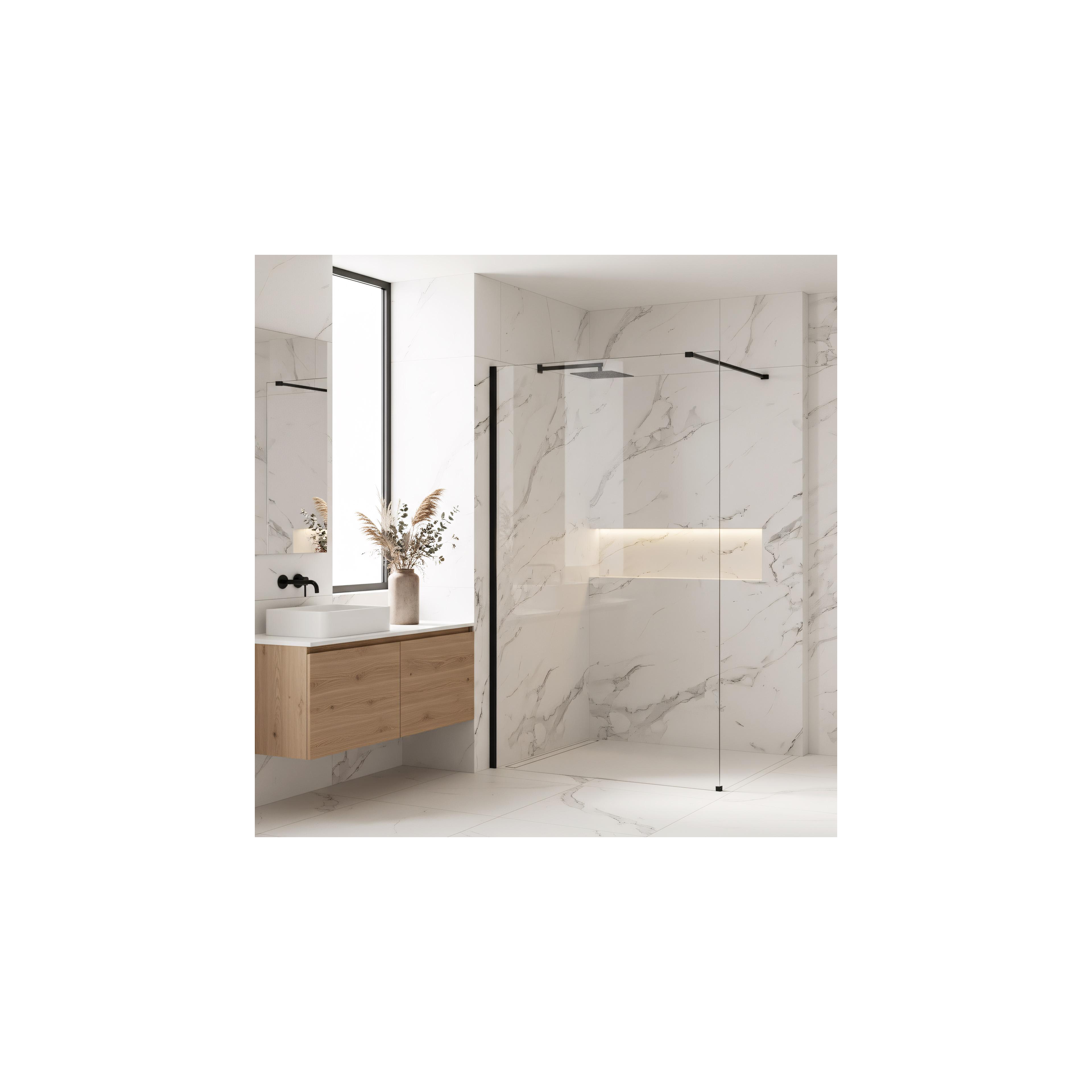 Kabina prysznicowa Walk-In Rea Flexi Transparent / Black 140