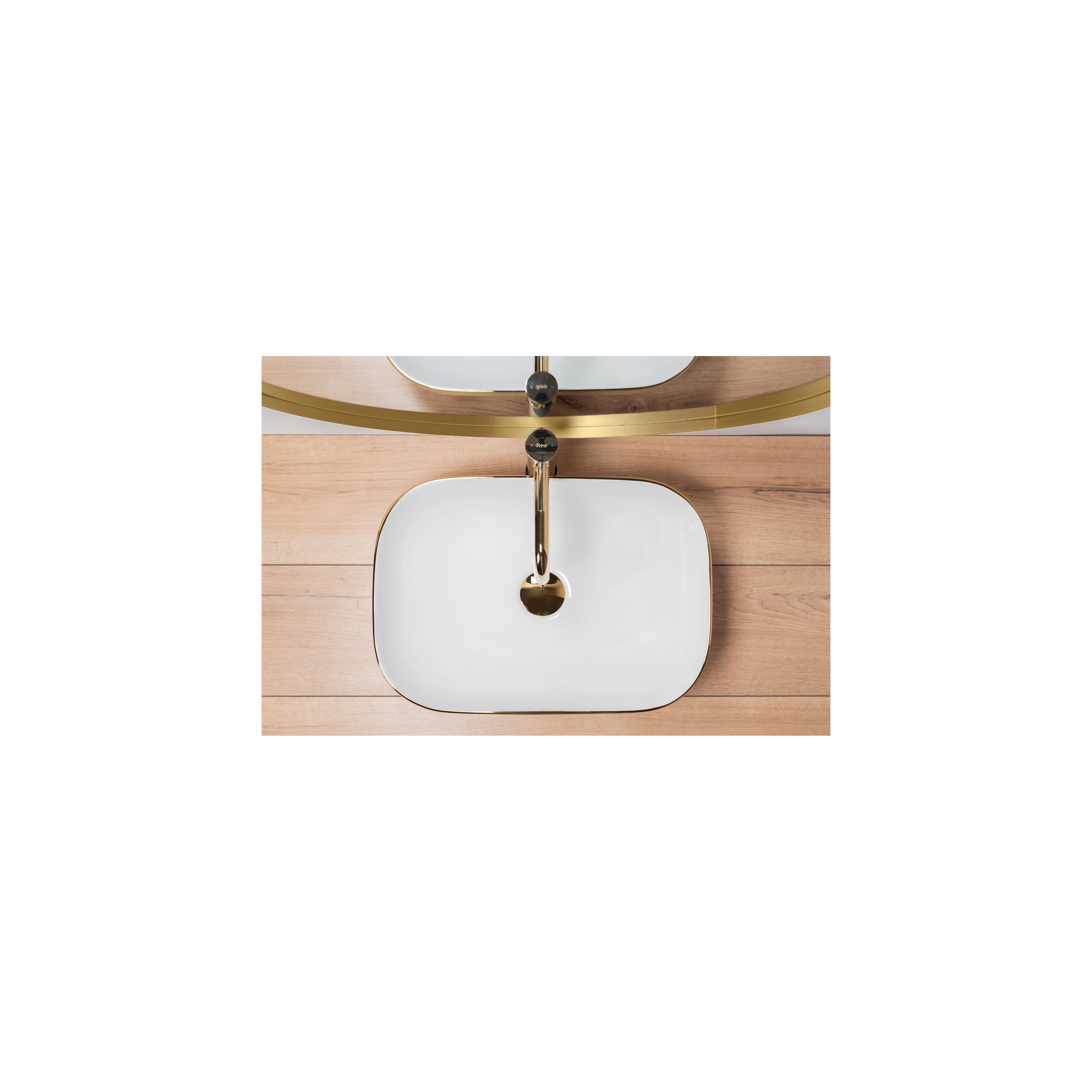 Umywalka nablatowa Rea Belinda White GOLD BRUSH