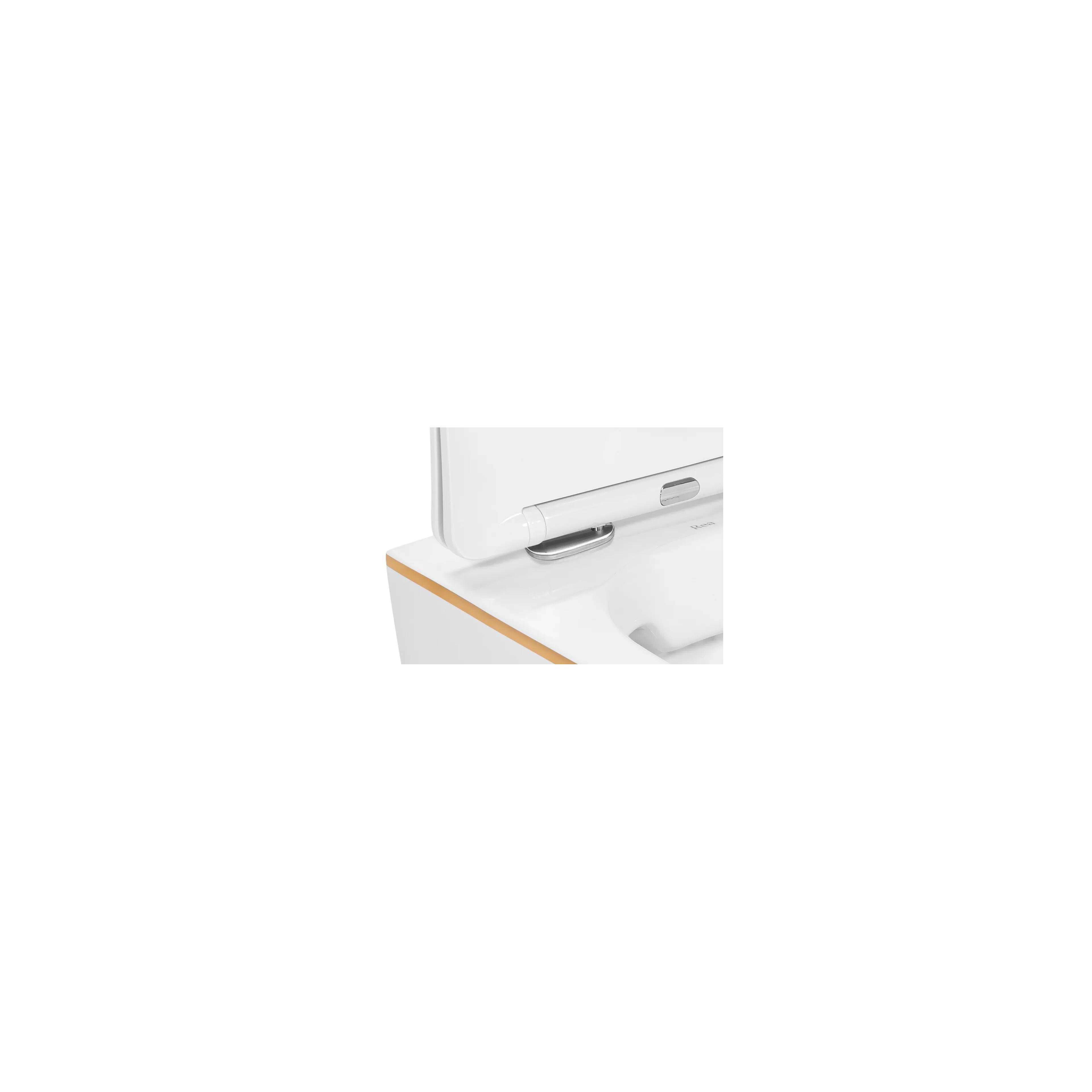 Klozetas pakabinamas Rea Carlo white Mini Flat Gold Edge