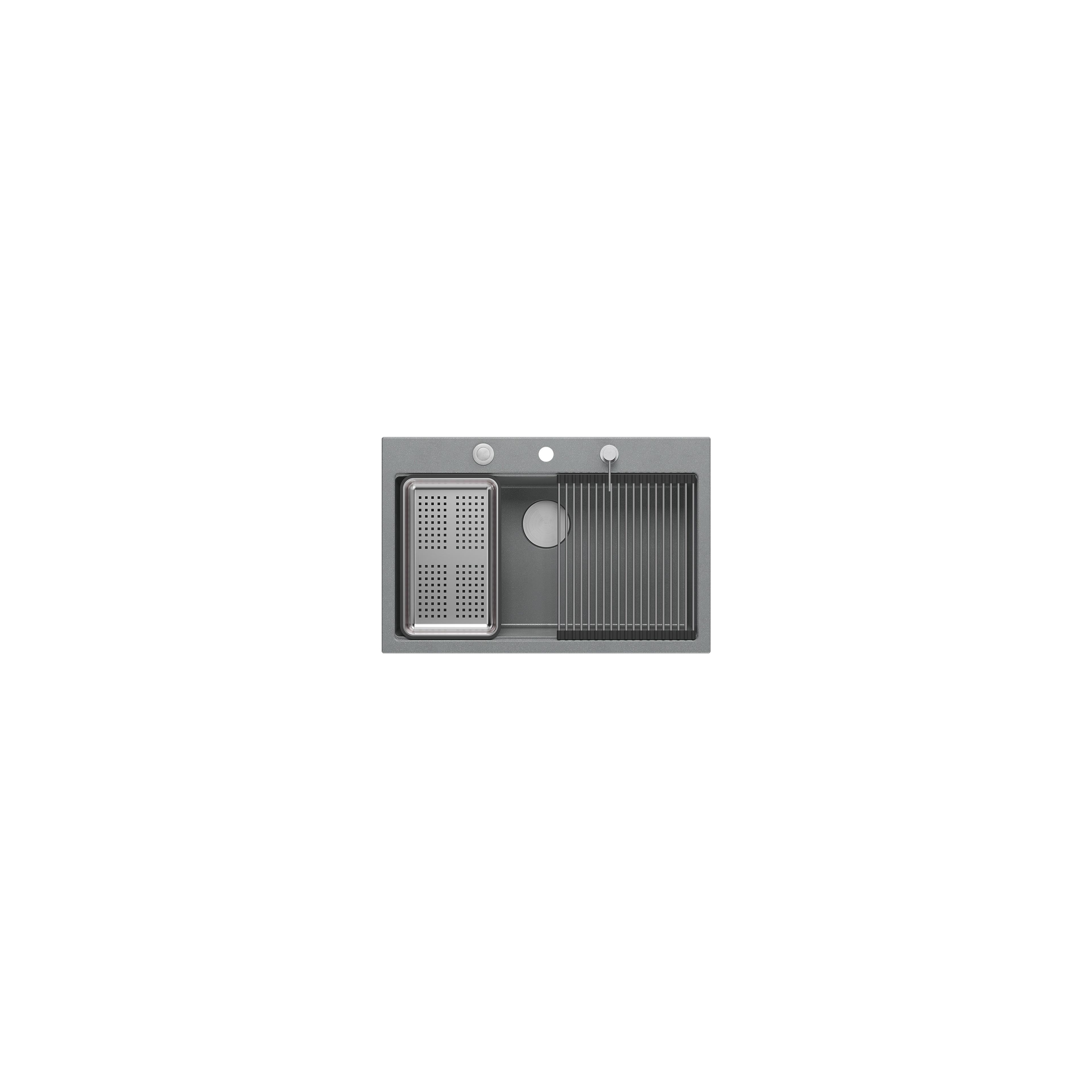 гранитна мивка MARC 110 WORKSTATION Grey Metallic