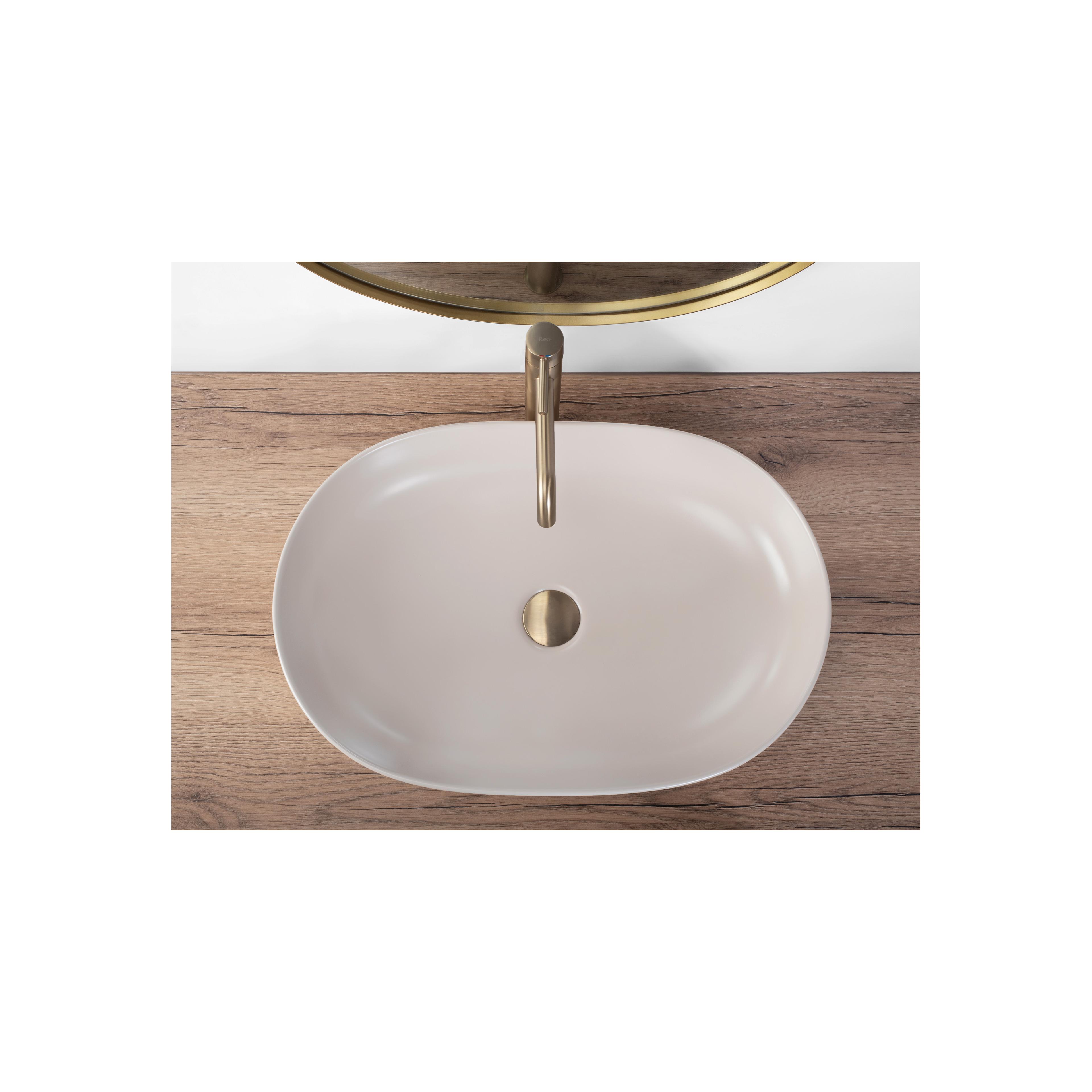 Umywalka nablatowa Rea CLEO 61 BEIGE MATT
