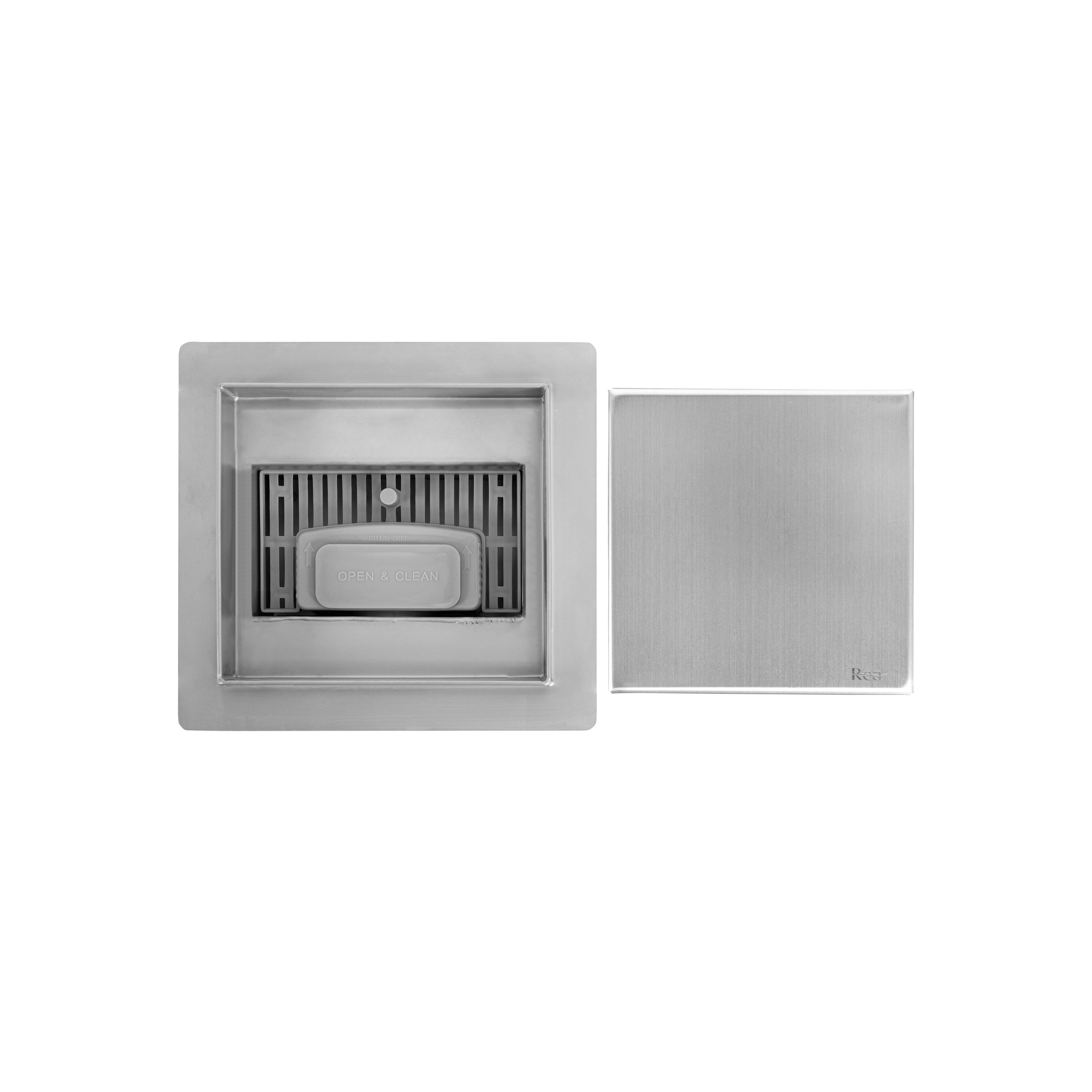Linear drainage REA NEO 150x150 Nickel Brush